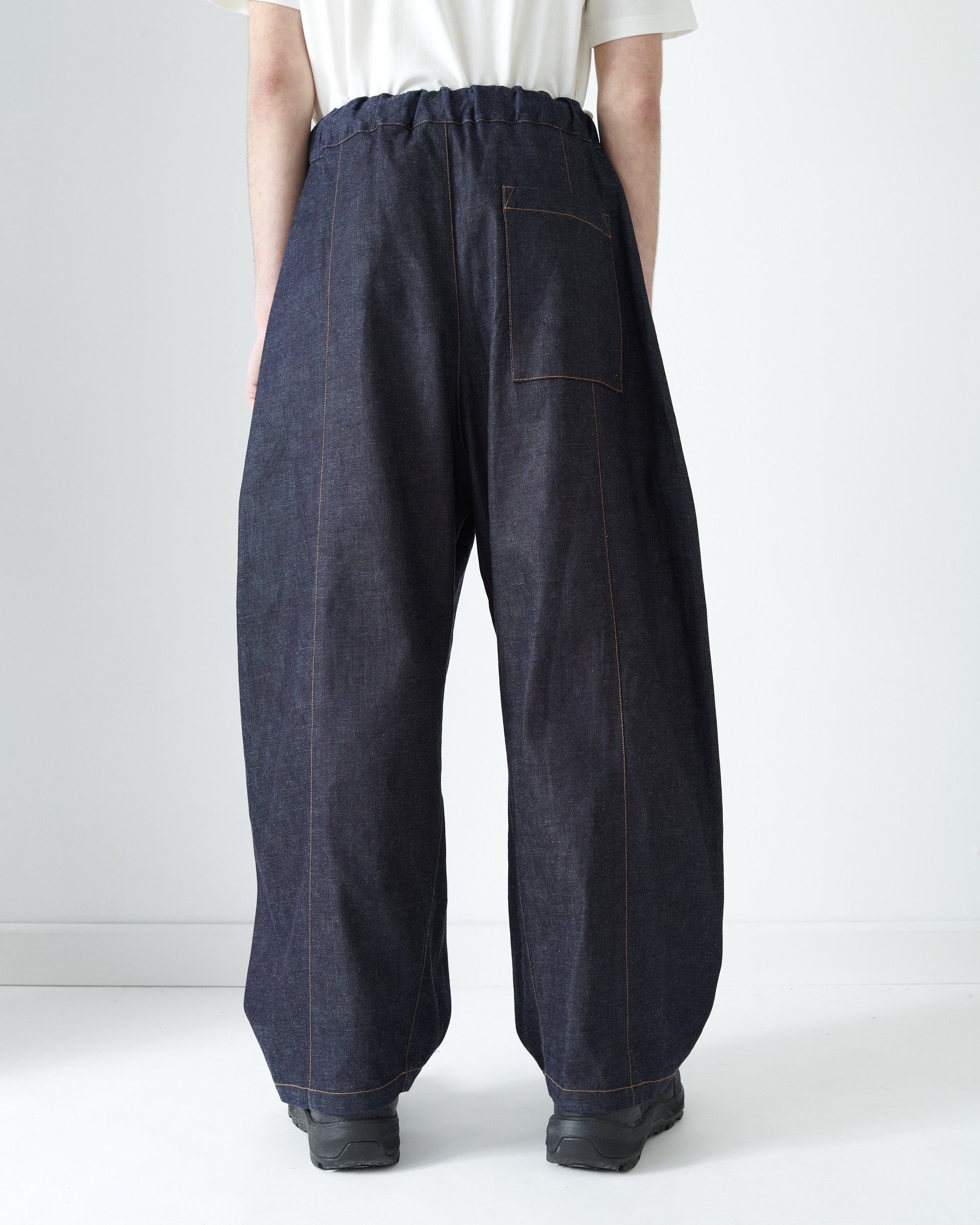 Box Pleat Trouser Denim - Raw Indigo