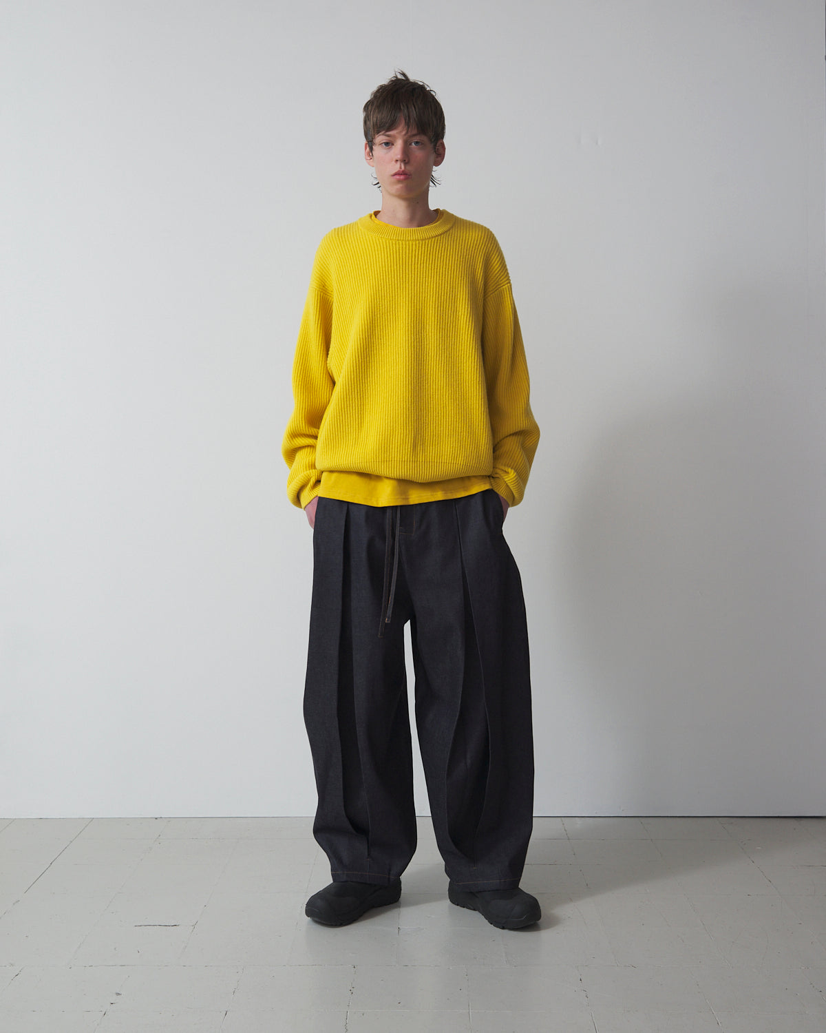 Box Pleat Trouser Denim - Raw Indigo
