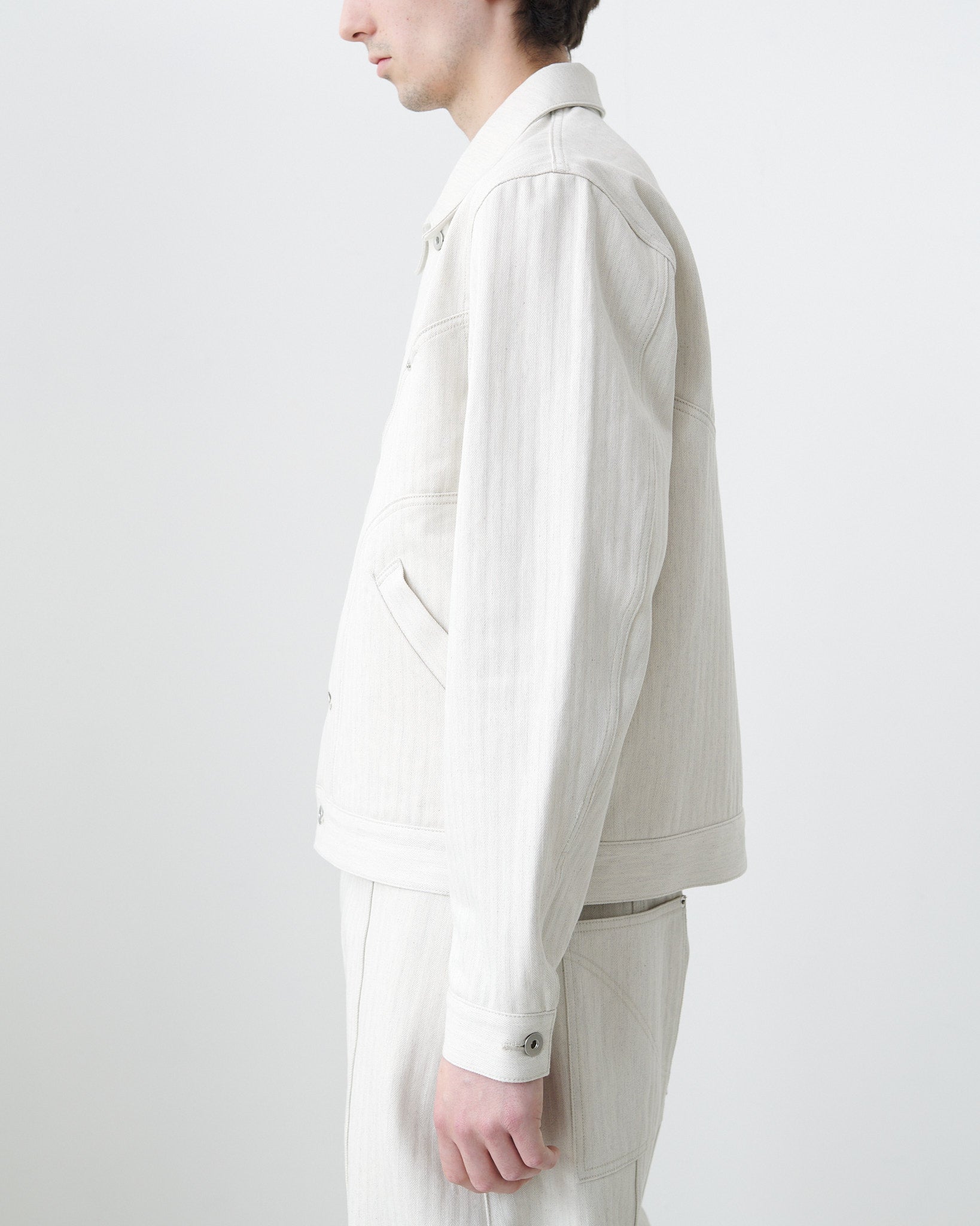 Denim Jiji Jacket - Beige Herringbone
