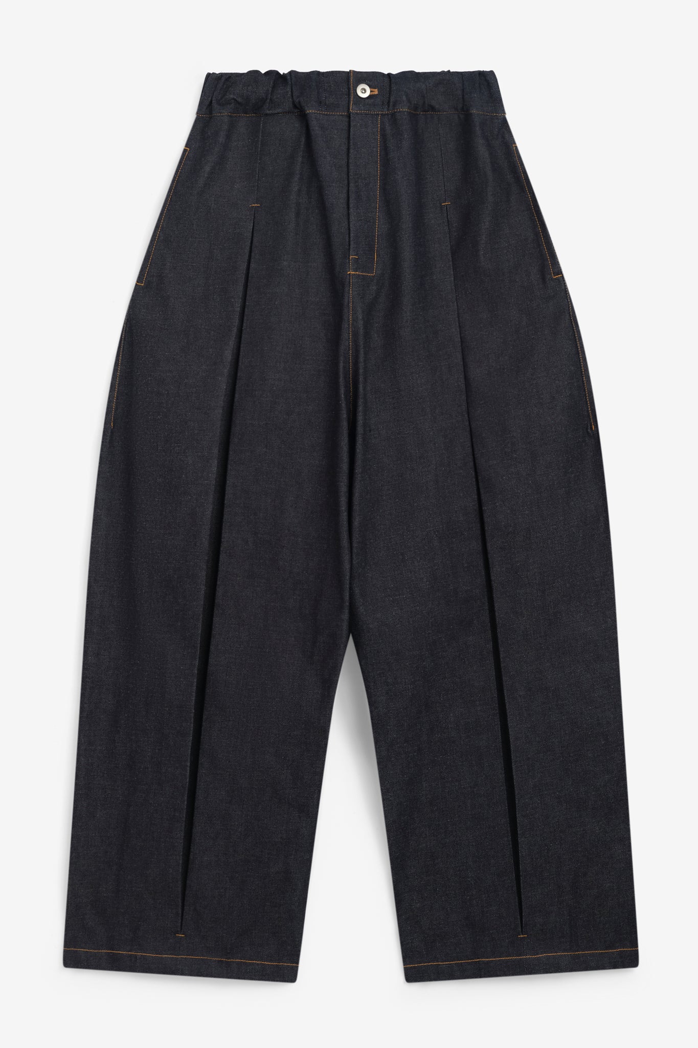 Box Pleat Trouser Denim - Raw Indigo