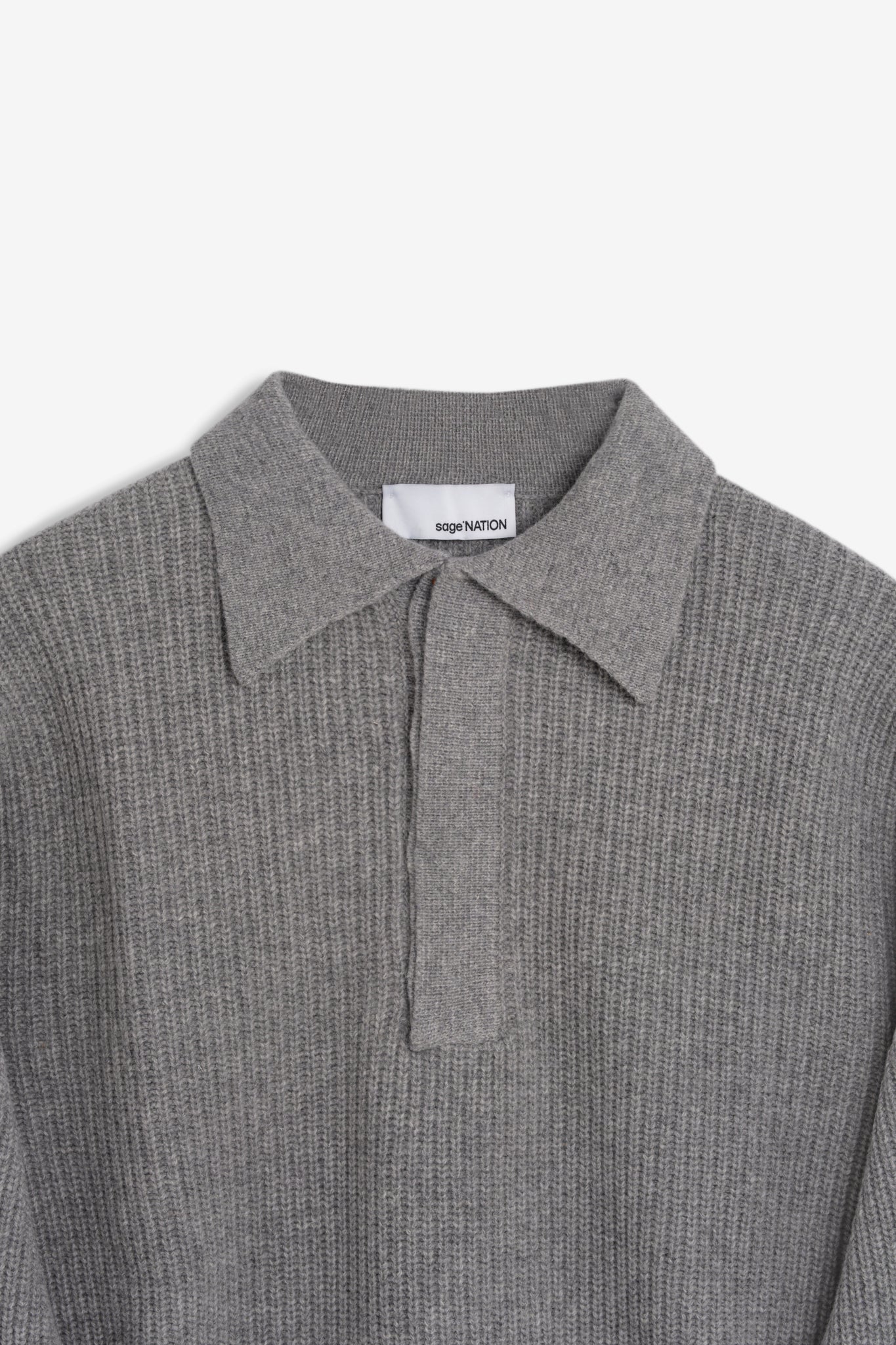 Polo Knit - Marl Grey