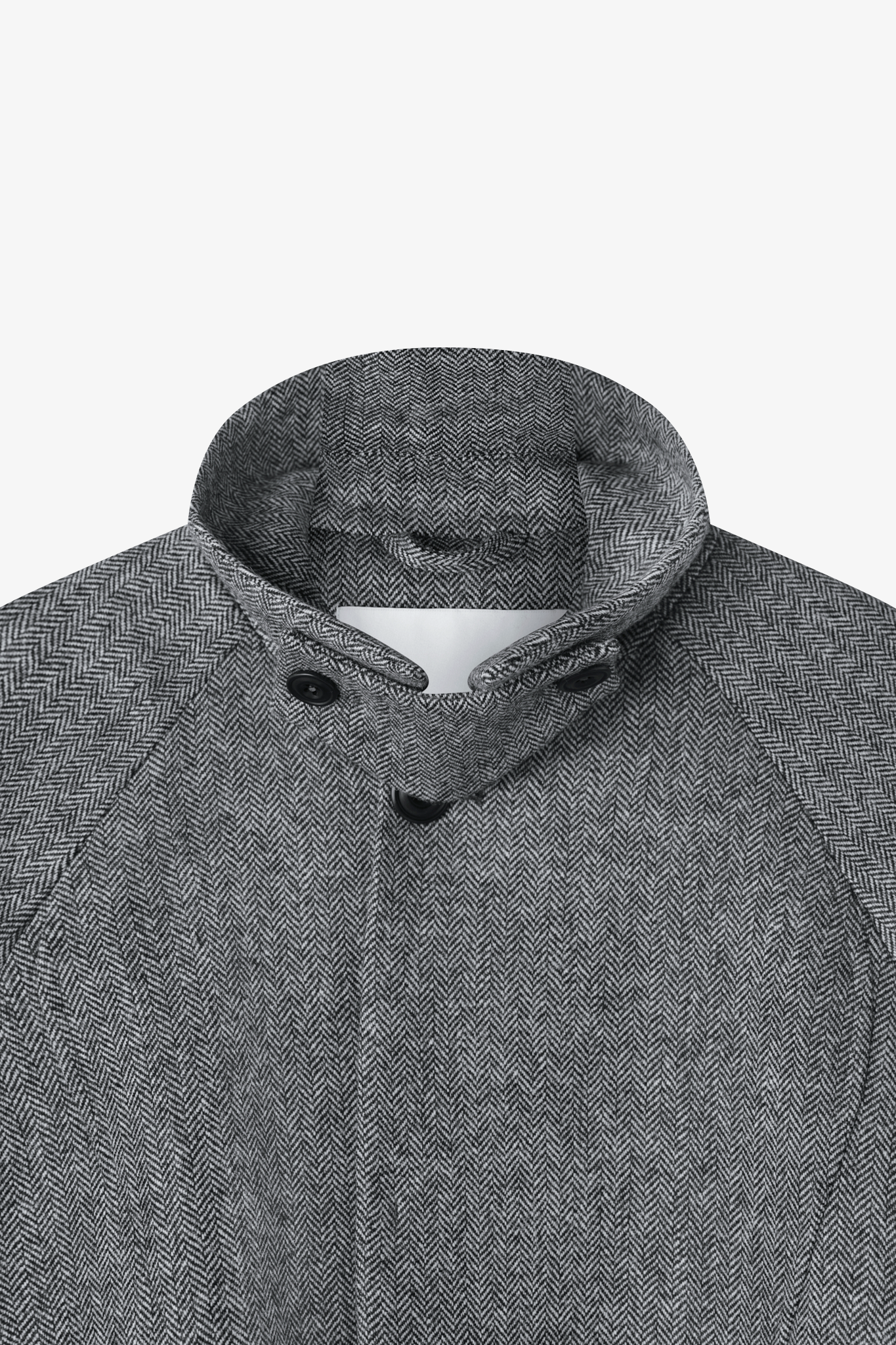 Takeshi Coat - Black / White Herringbone