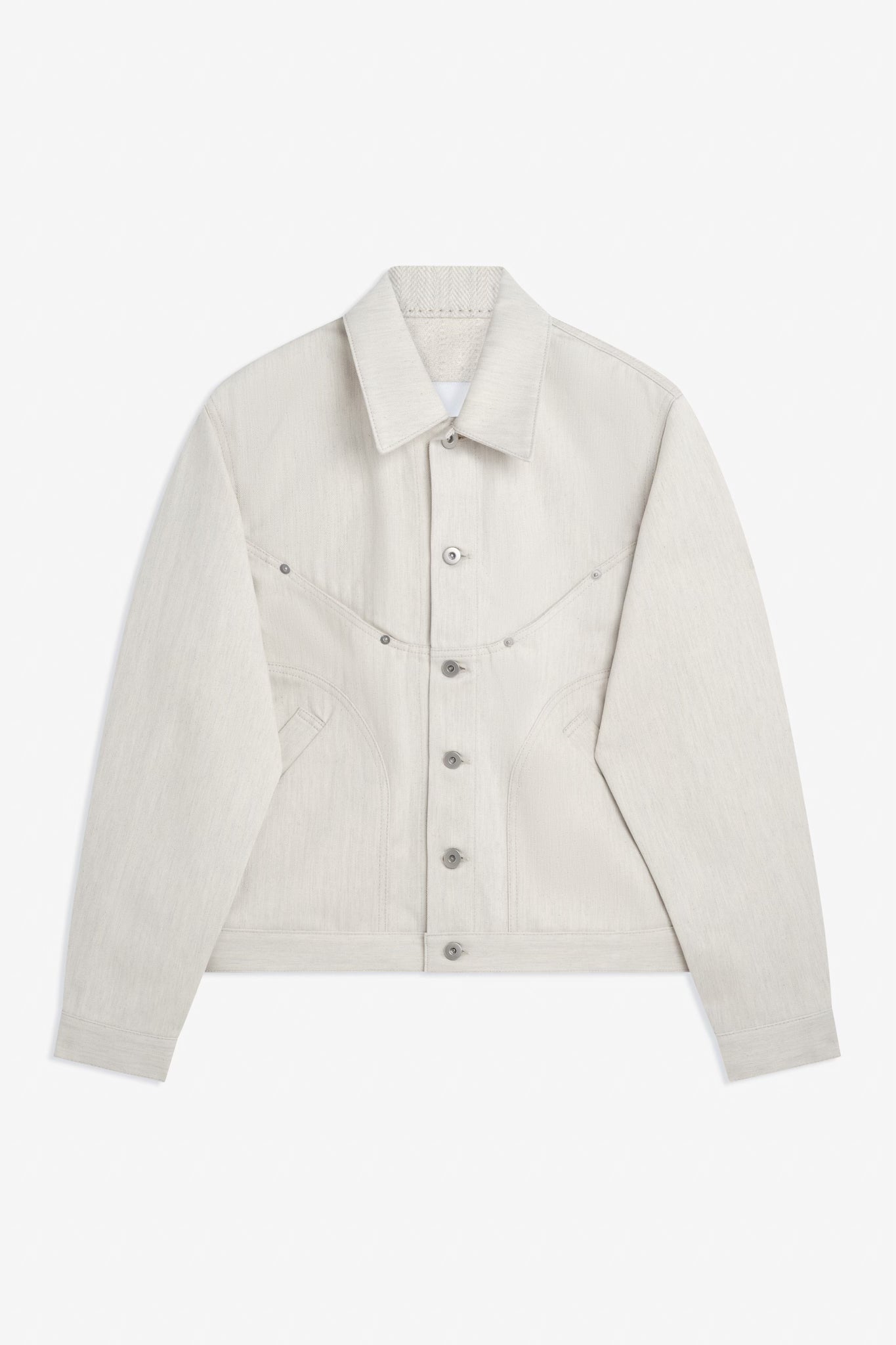 Jiji Jacket Denim - Beige Herringbone