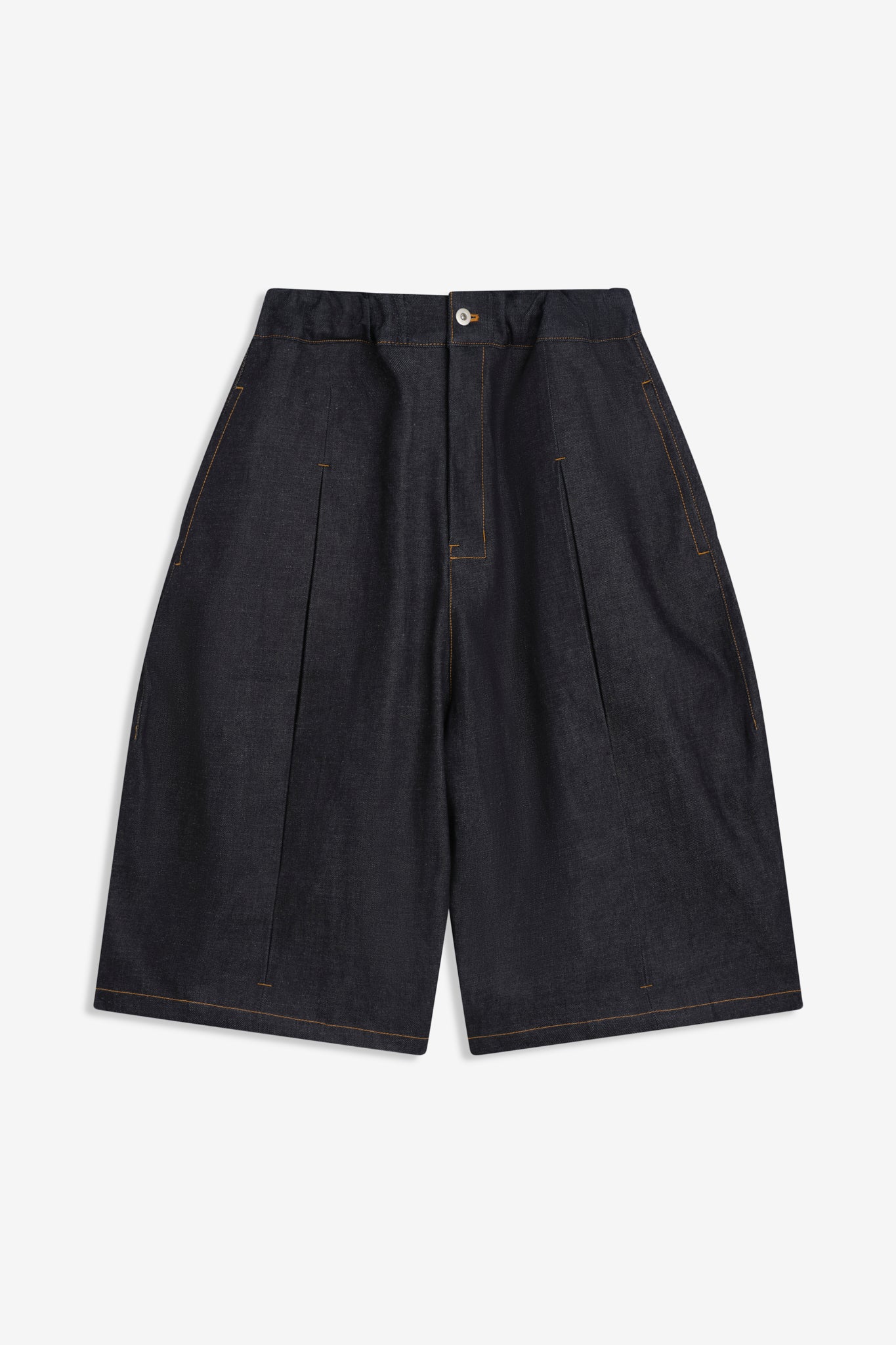 Box Pleat Short Denim - Raw Indigo