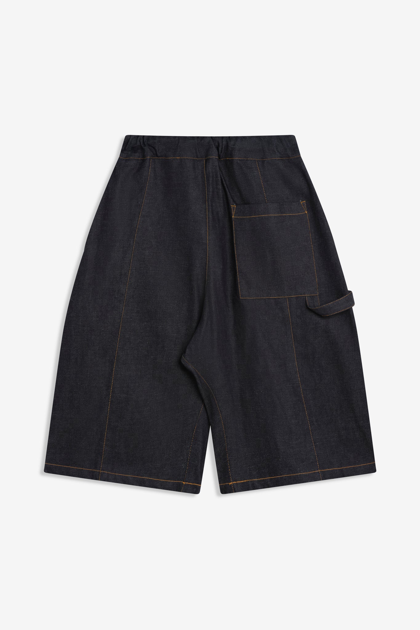 Box Pleat Short Denim - Raw Indigo