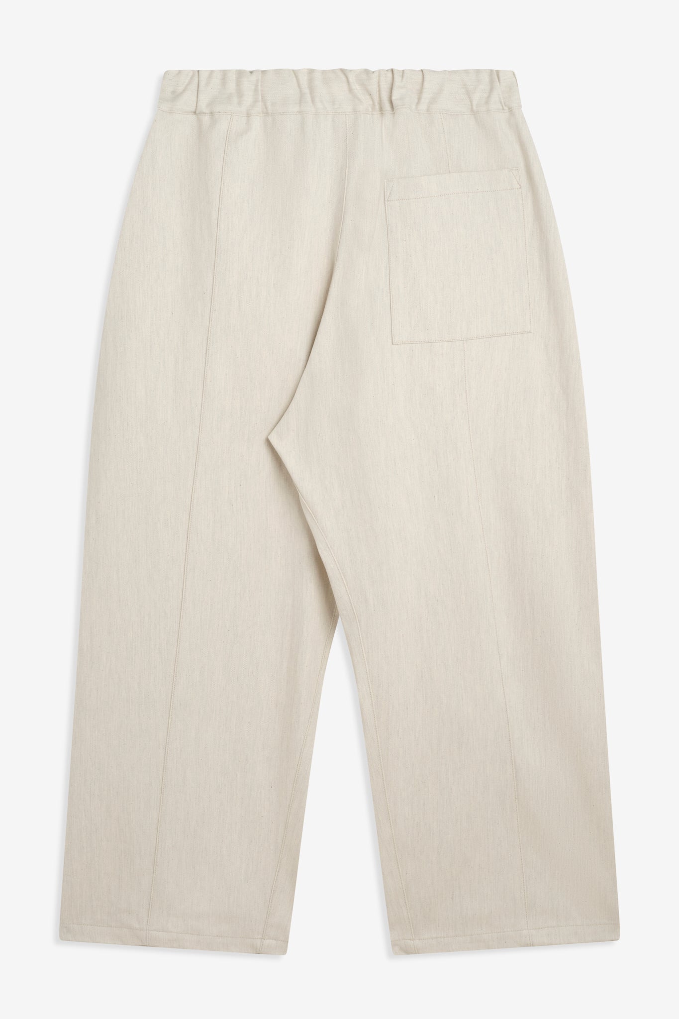 Box Pleat Trouser Denim - Beige Herringbone (Webstore Exclusive)