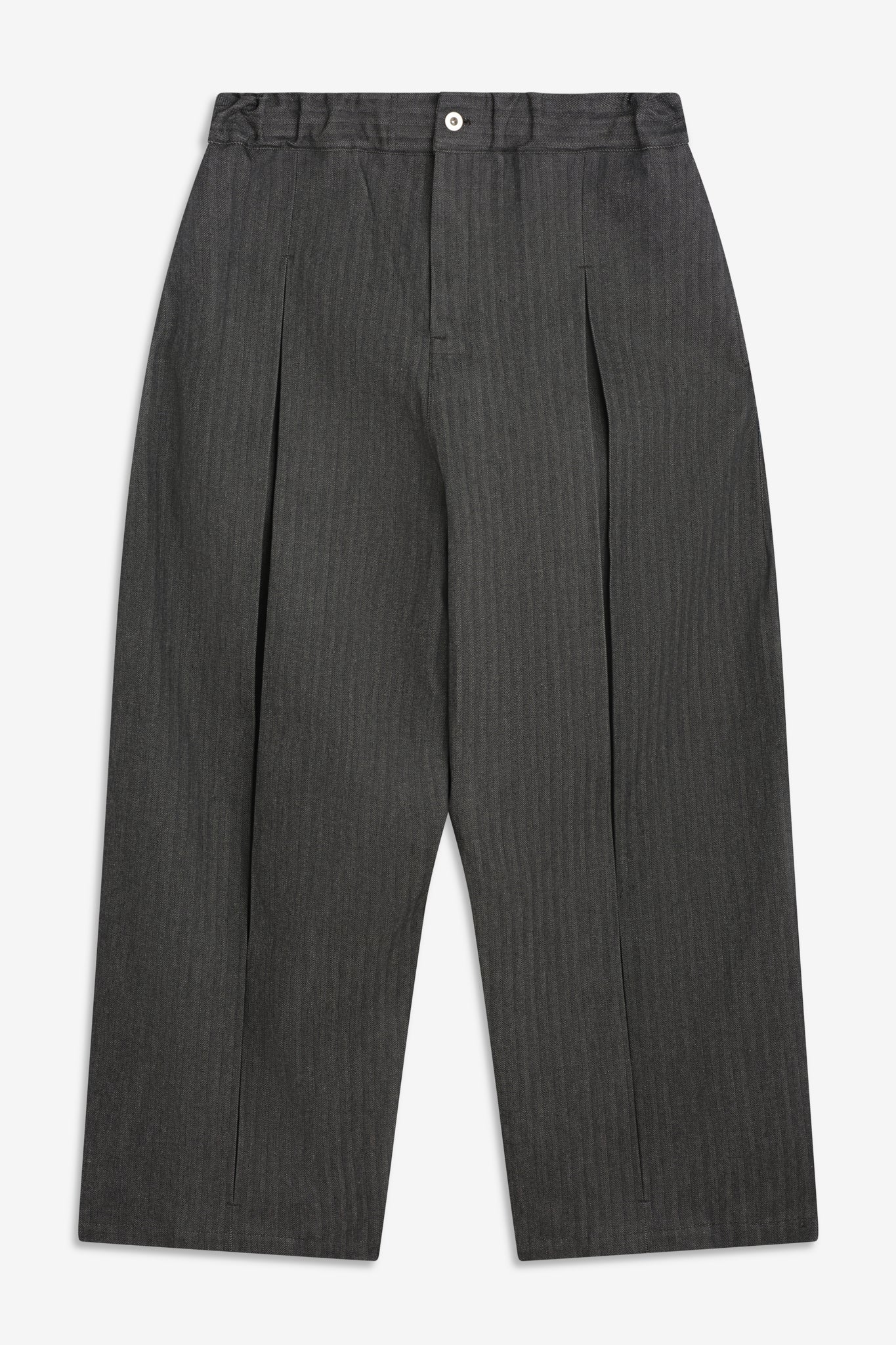 Box Pleat Trouser Denim - Dark Grey Herringbone (Webstore Exclusive)