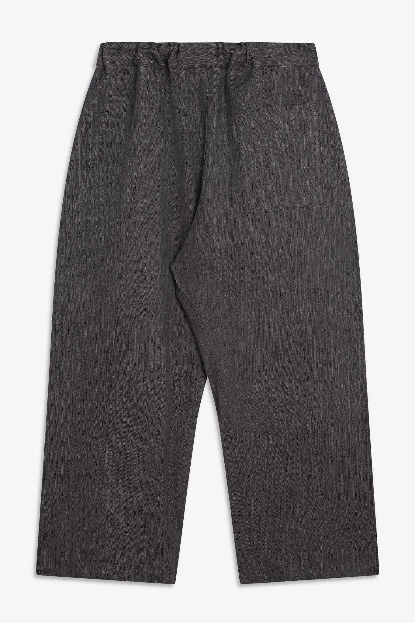 Box Pleat Trouser Denim - Dark Grey Herringbone (Webstore Exclusive)