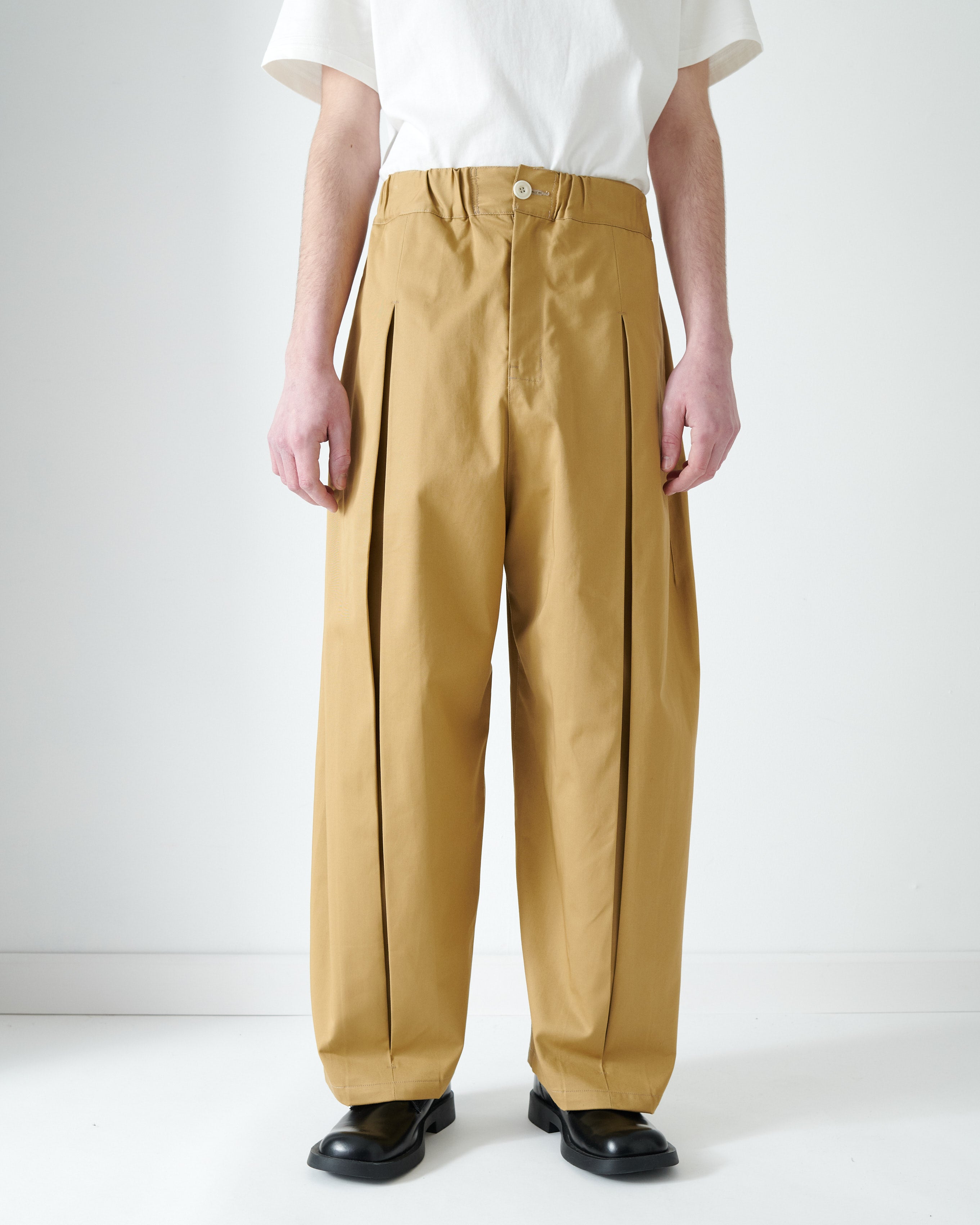 Box Pleat Trouser - Sand