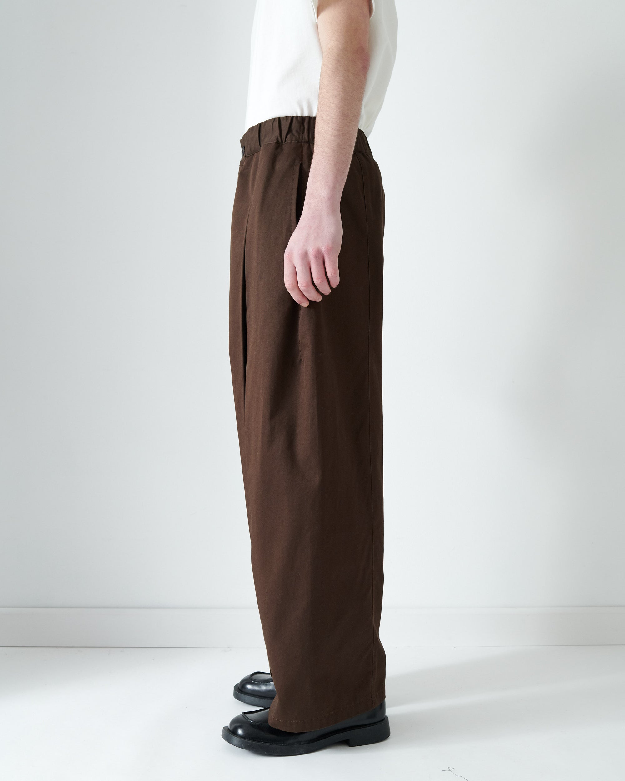 Box Pleat Trouser - Brown