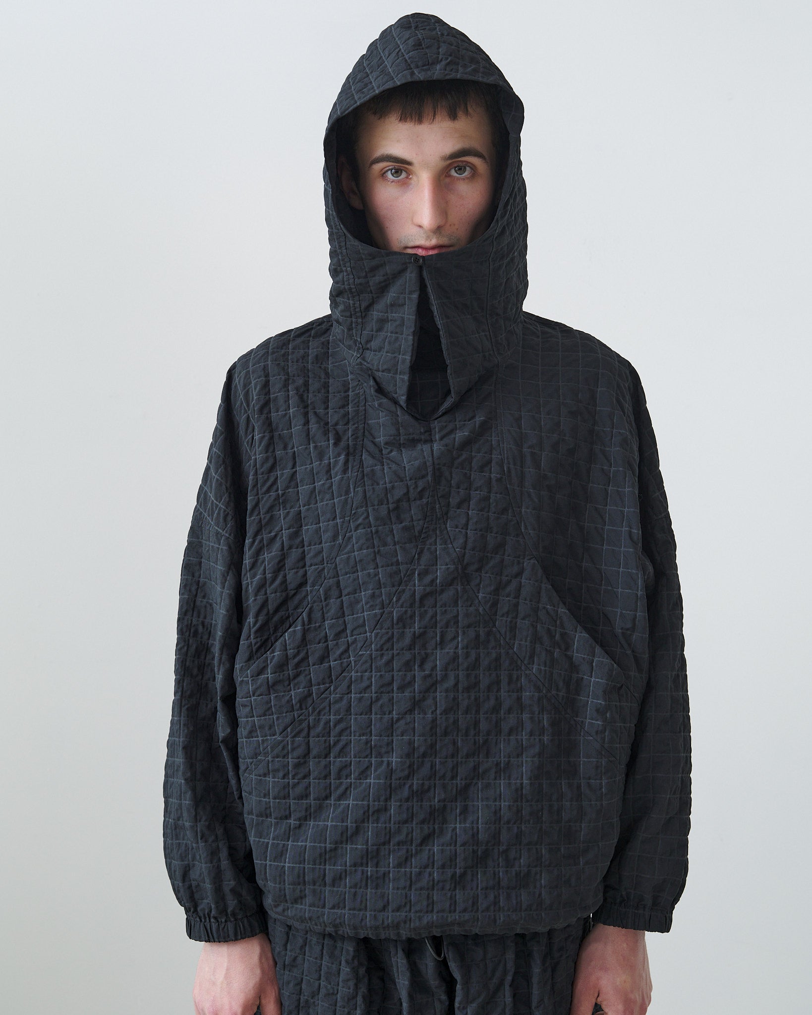 Factor Smock - Black Seersucker Check