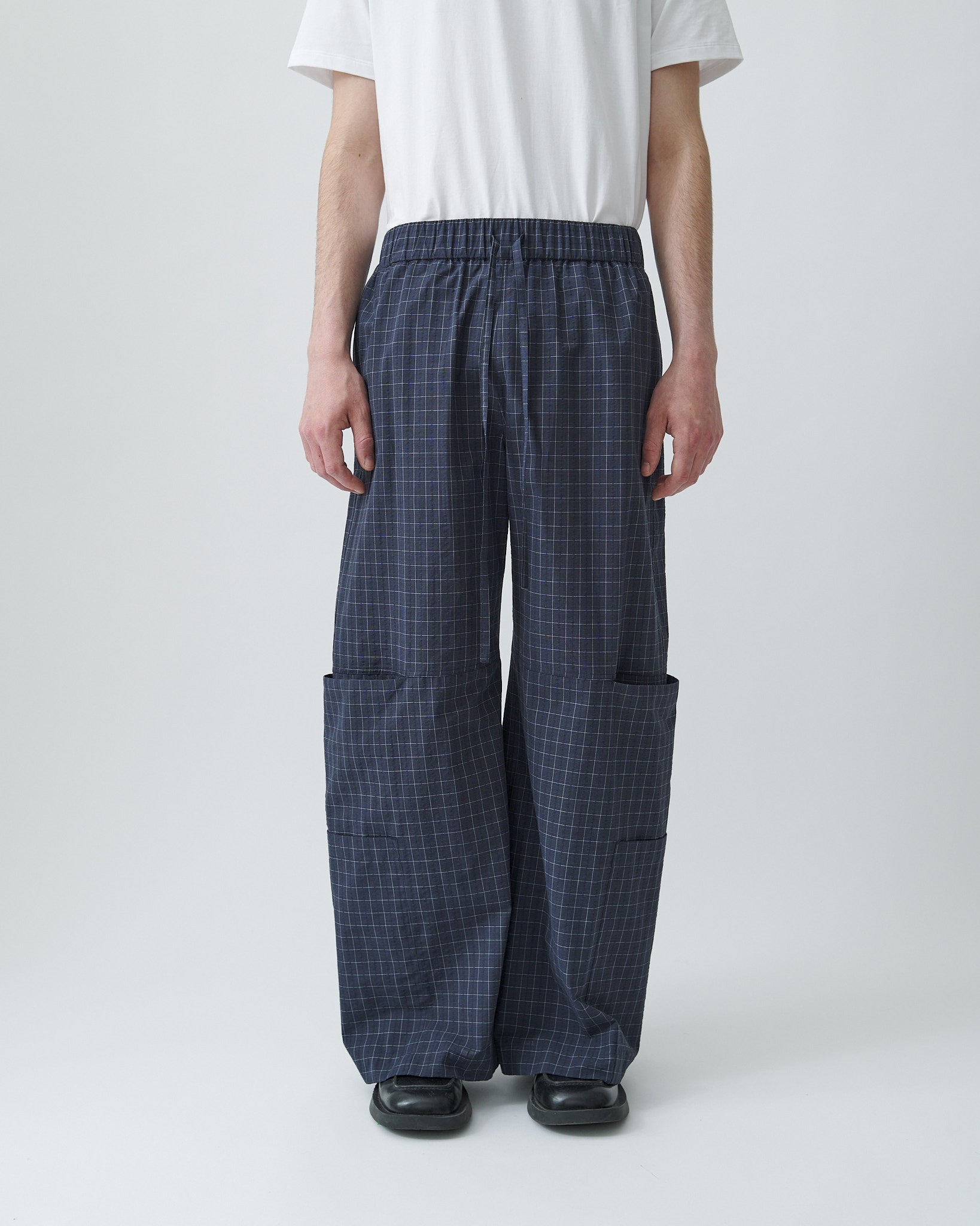 Parachute Trouser - Stone Blue Check