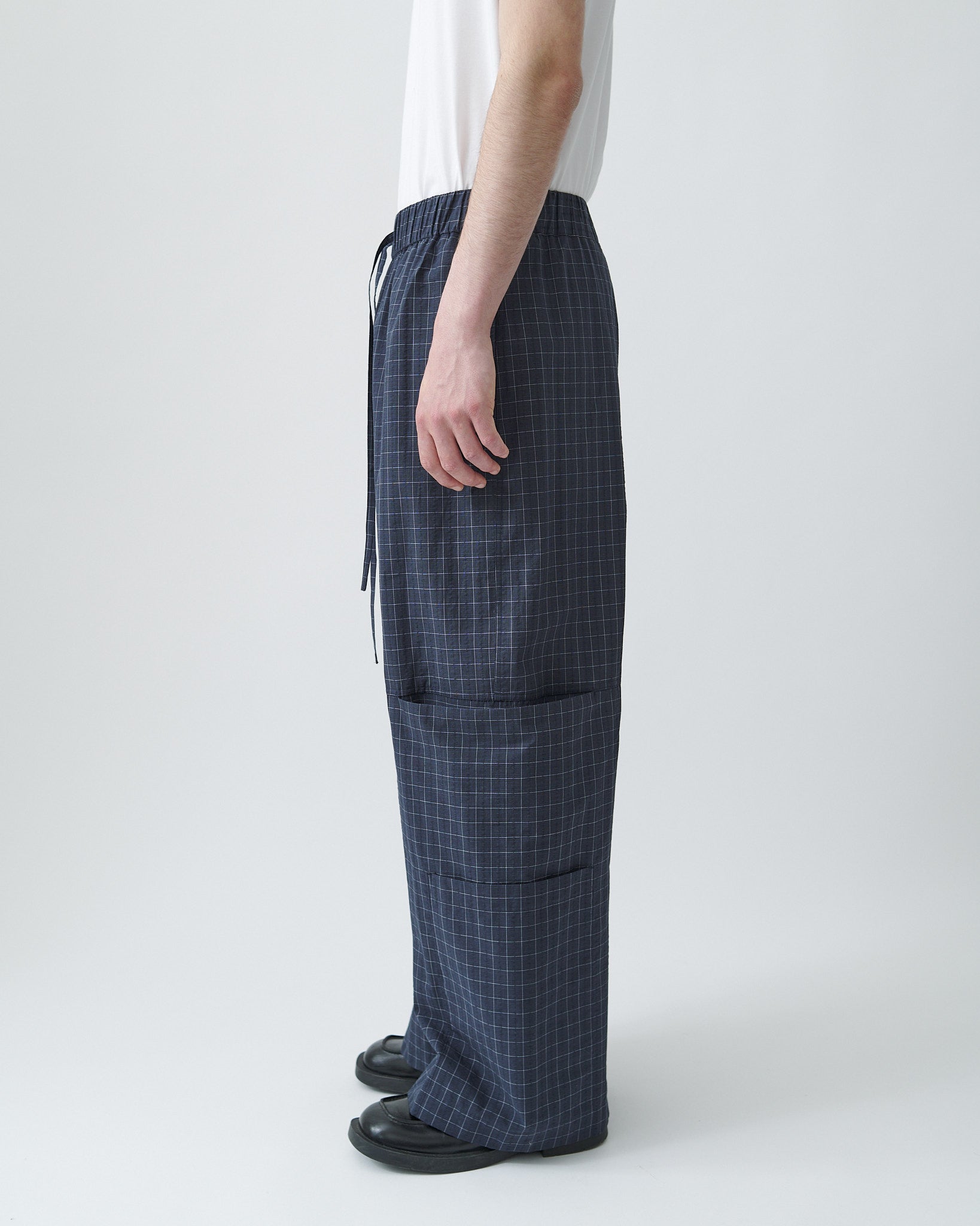 Parachute Trouser - Stone Blue Check