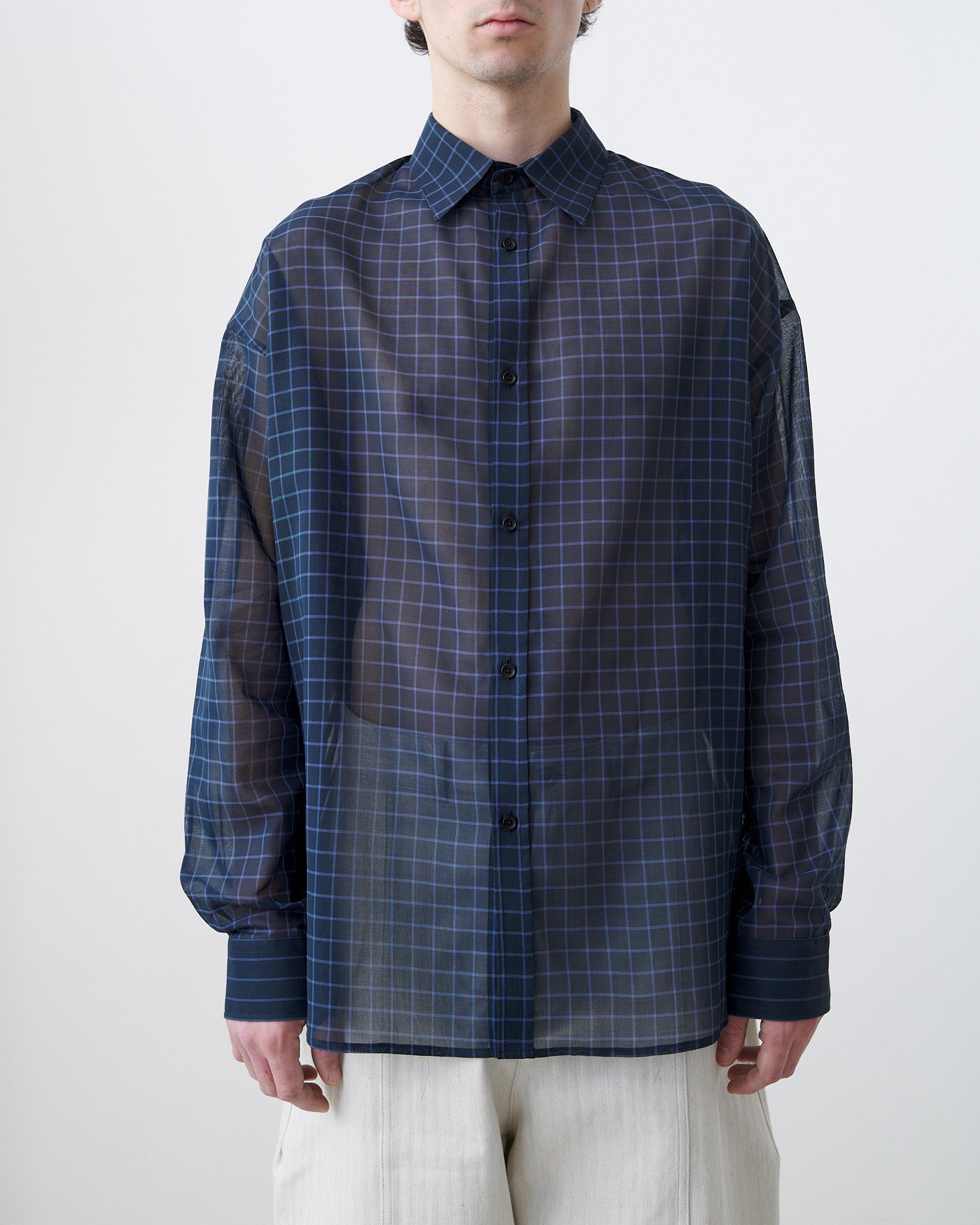 Chisholm Shirt - Navy / Cornflower Blue Check