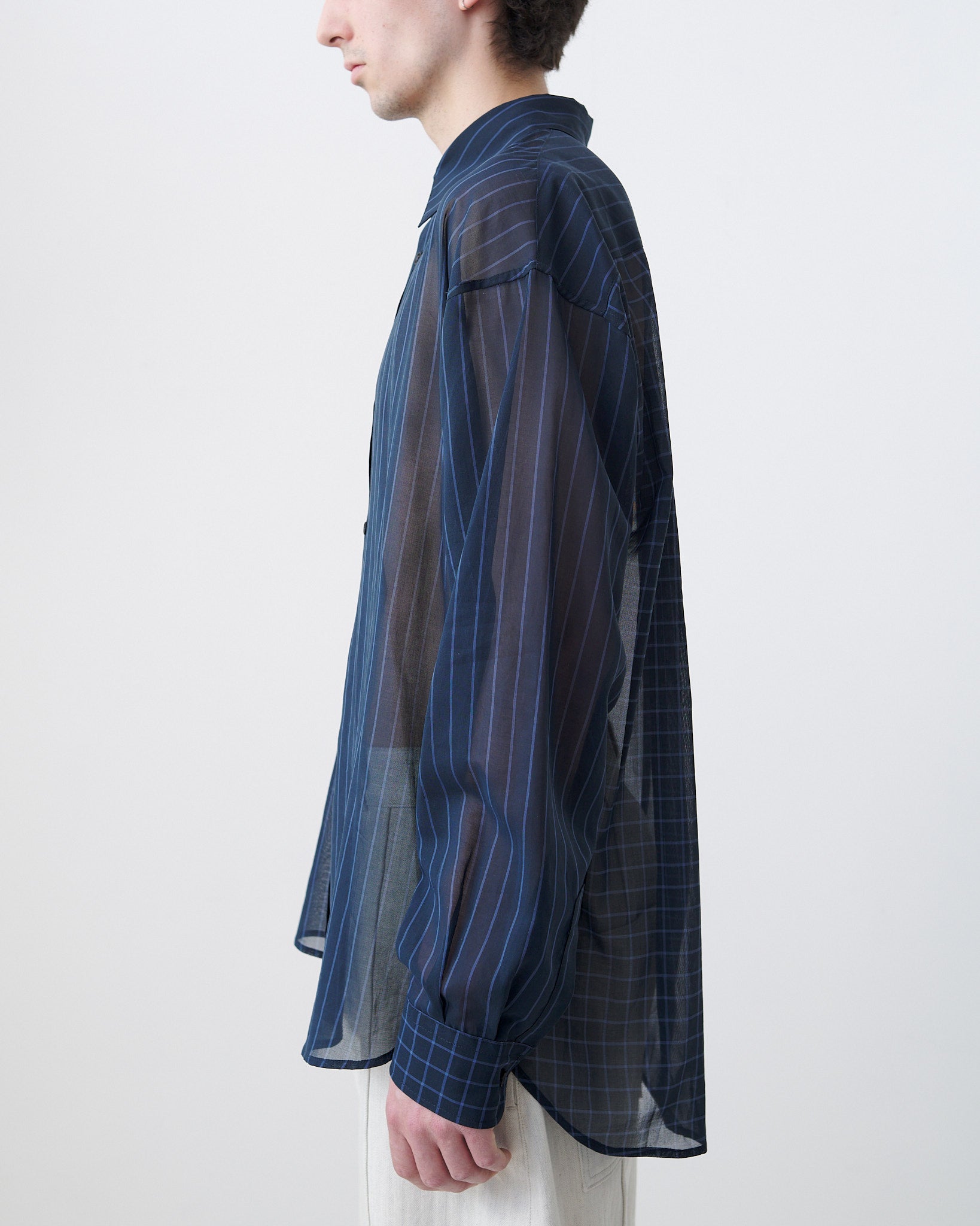 Chisholm Shirt - Navy / Cornflower Blue Stripe