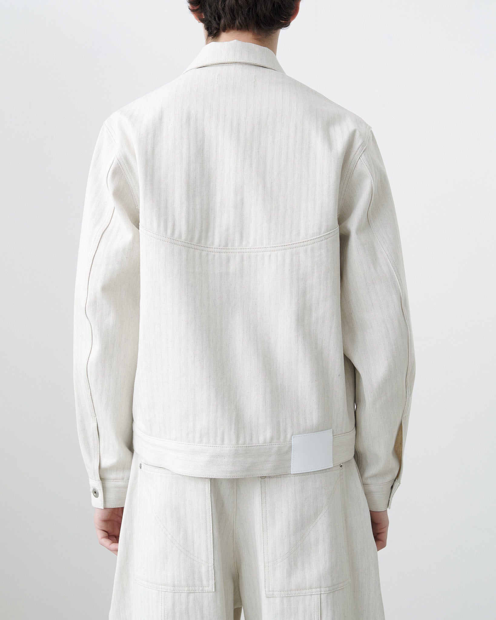 Jiji Jacket Denim - Beige Herringbone