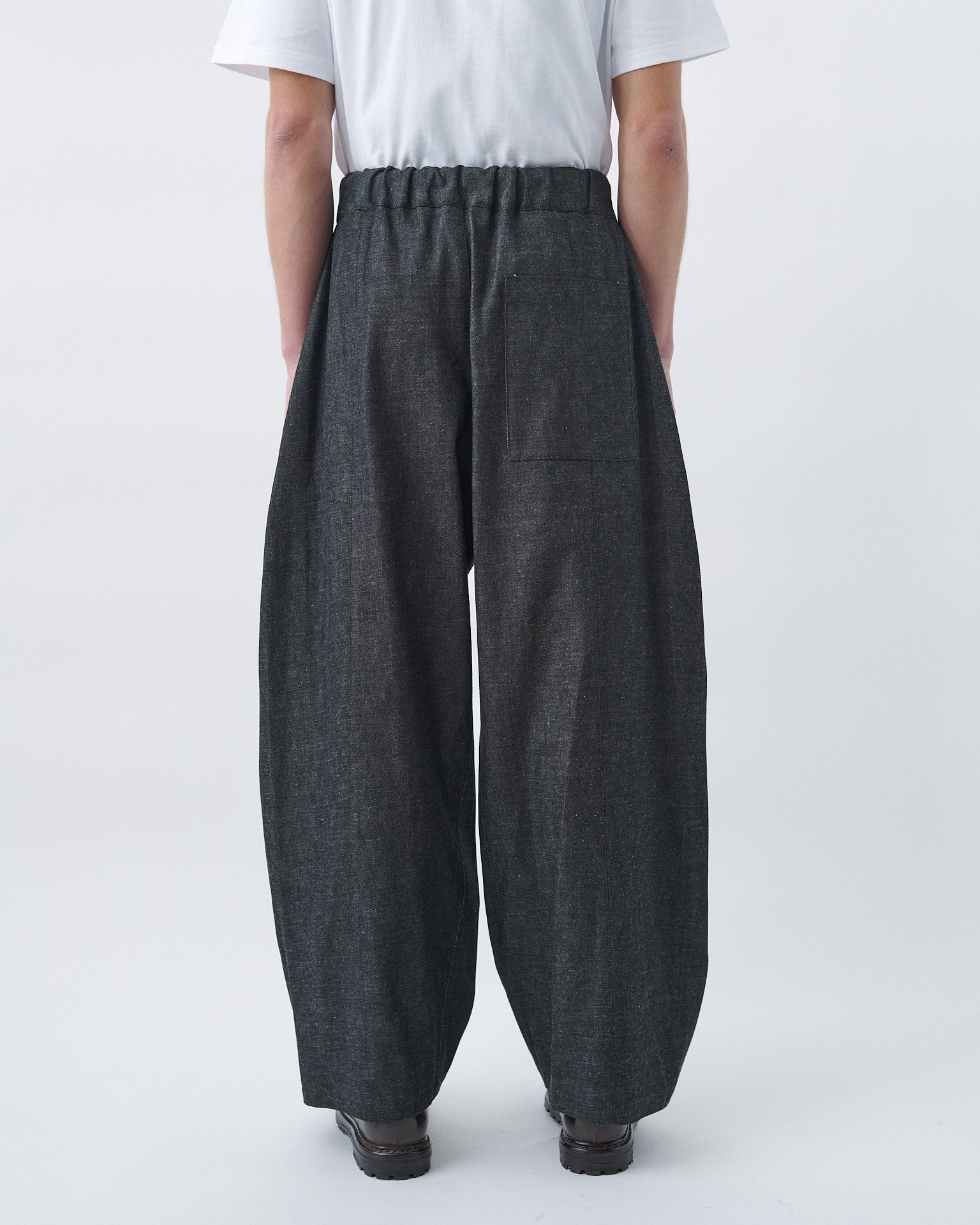 Box Pleat Trouser Denim - Raw Black
