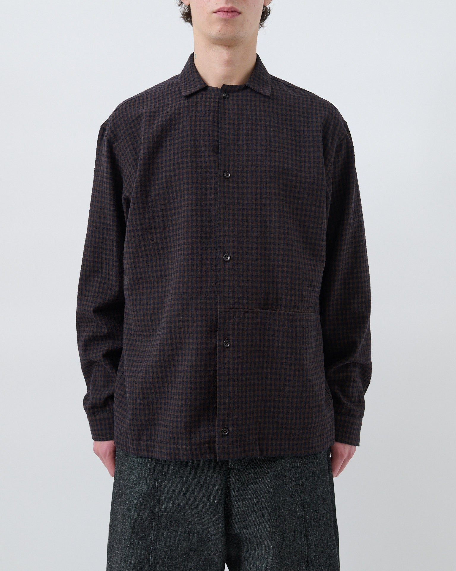 Siesta Shirt - Mocha Gingham Check