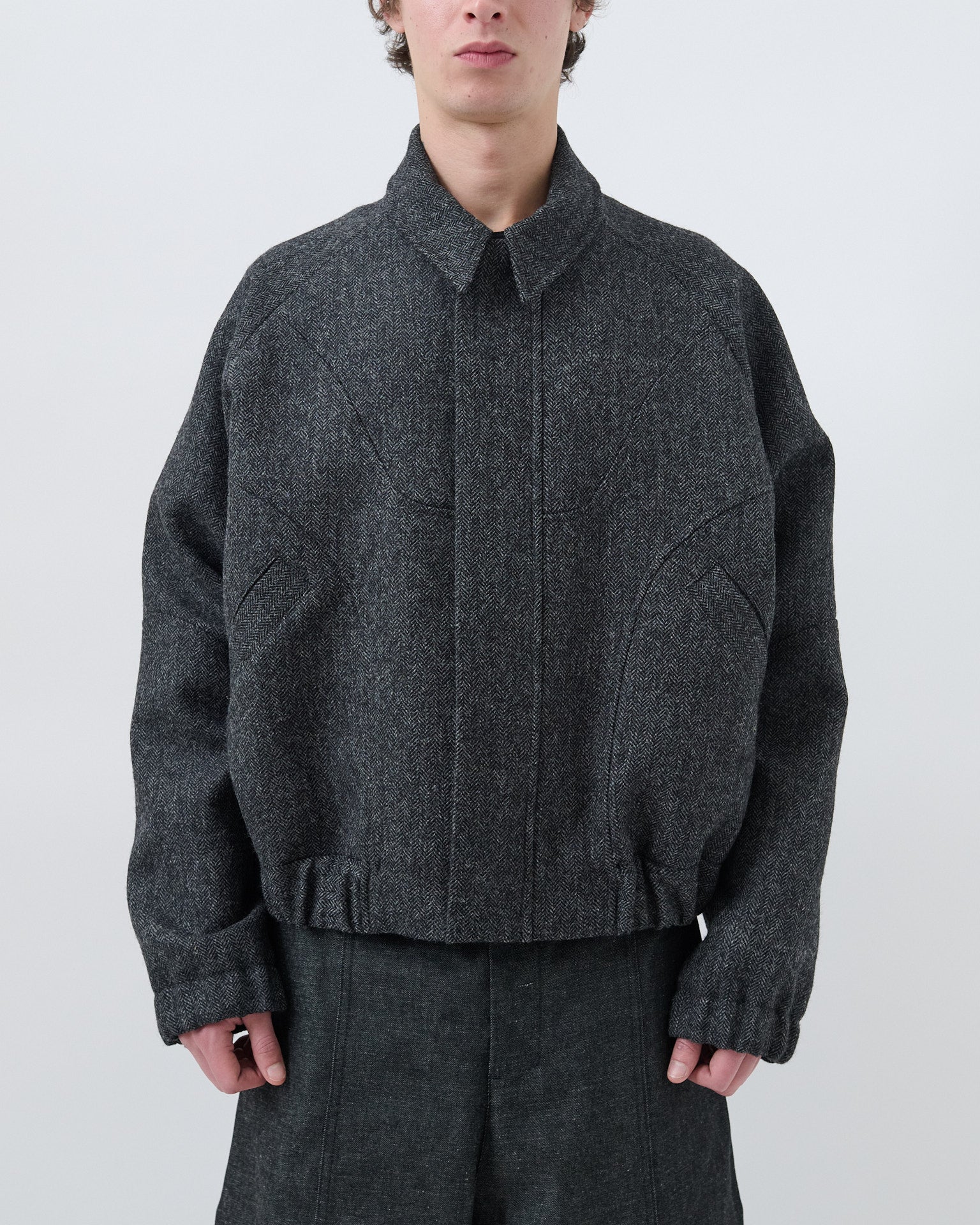 Jiji Jacket - Charcoal Herringbone