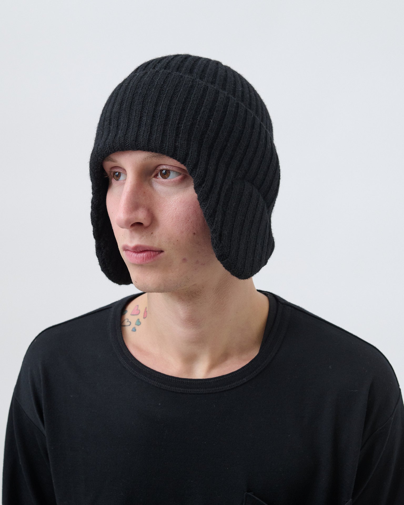 Flap Beanie - Black