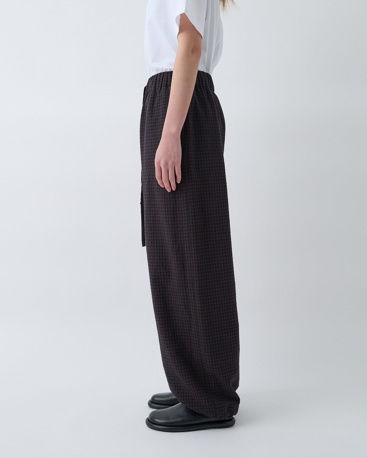 Siesta Trouser - Mocha Gingham Check