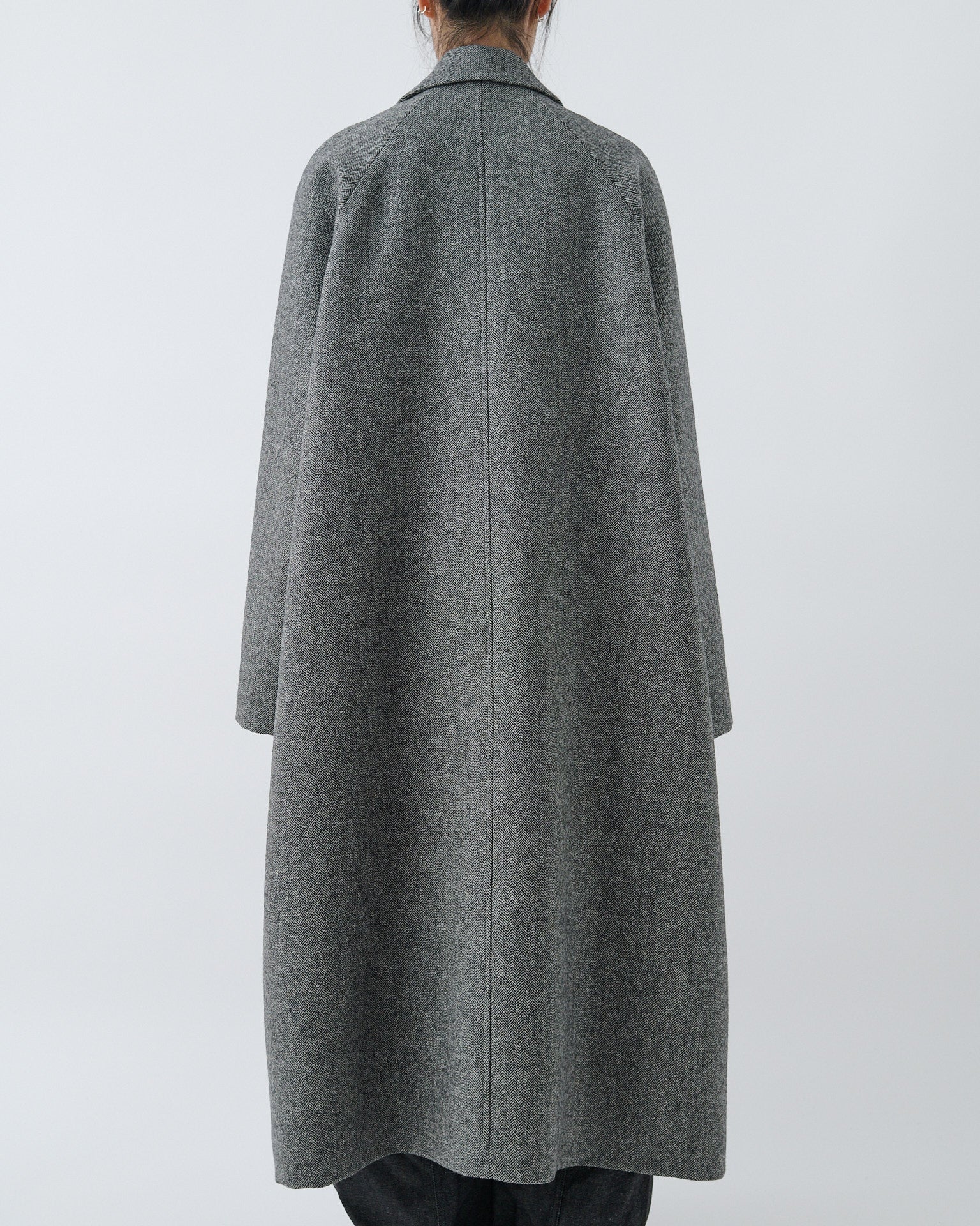 Takeshi Coat - Black / White Herringbone