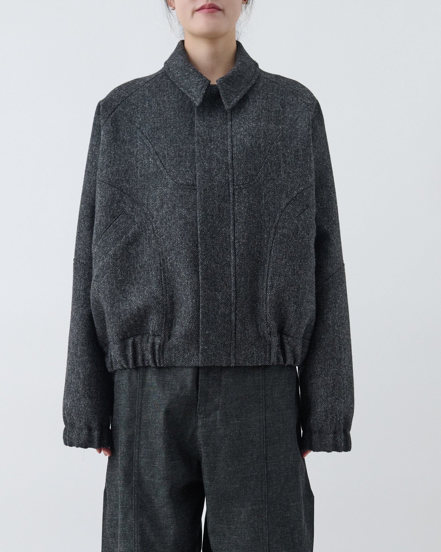 Jiji Jacket - Charcoal Herringbone