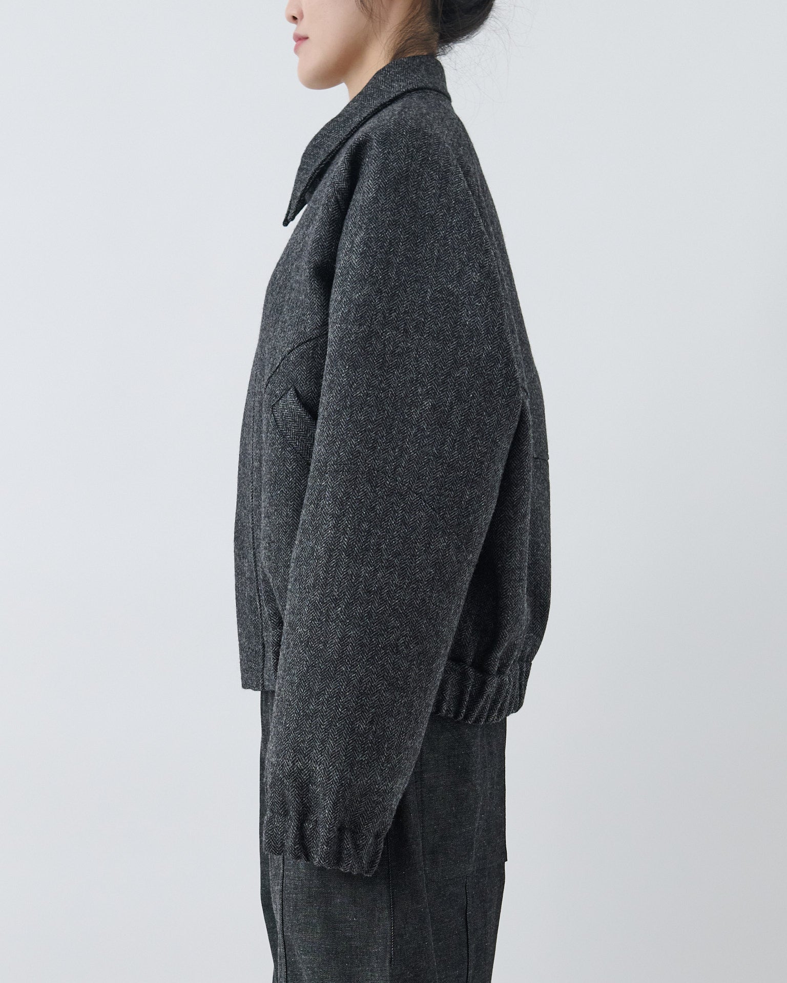 Jiji Jacket - Charcoal Herringbone