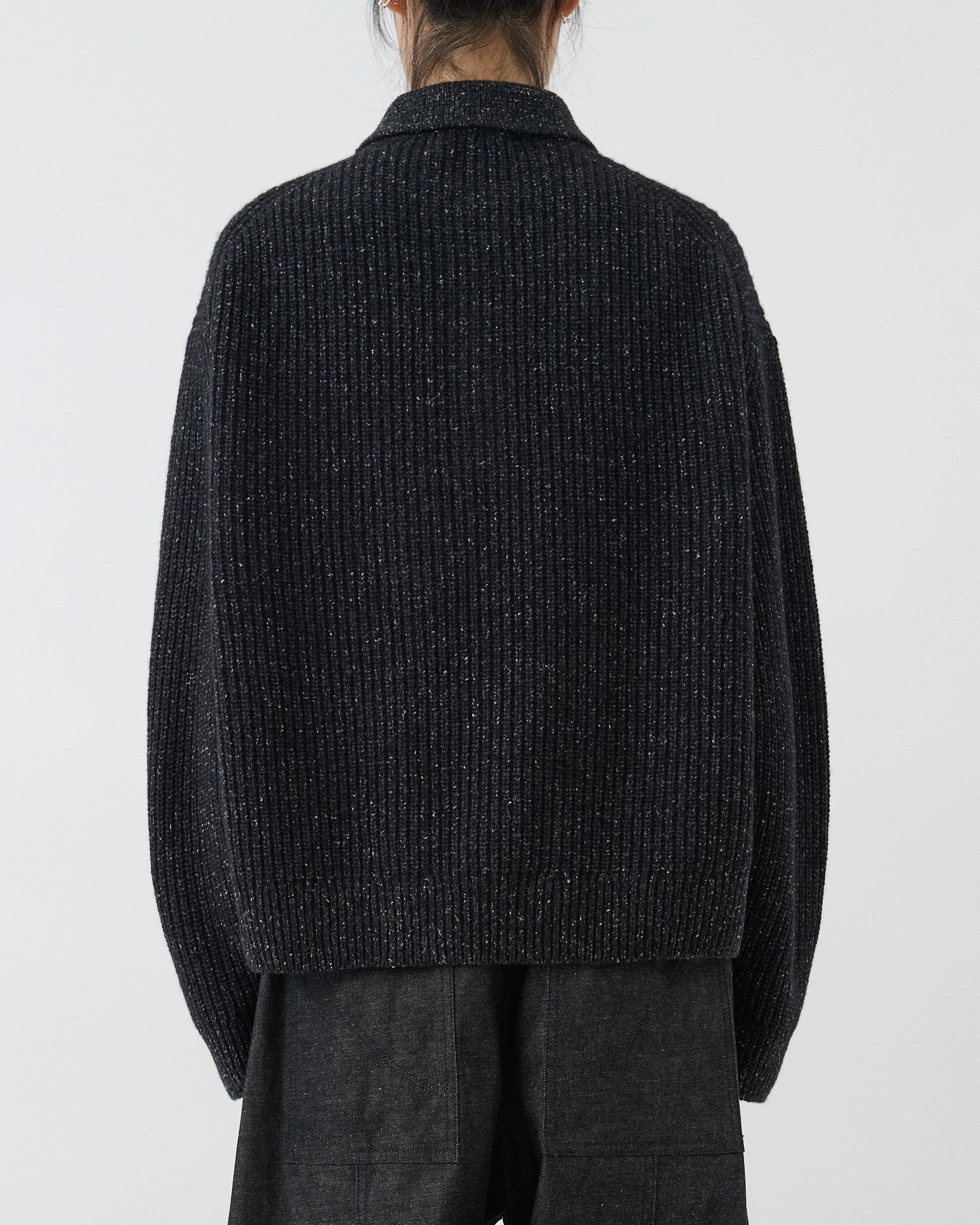 Polo Knit - Speckled Charcoal