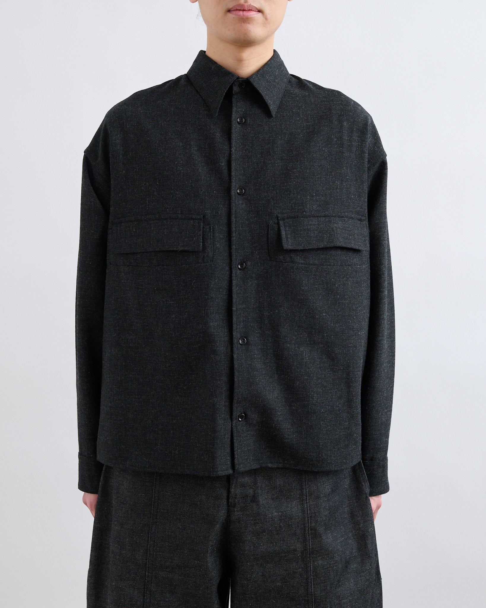 Crop Vincent Shirt - Coal