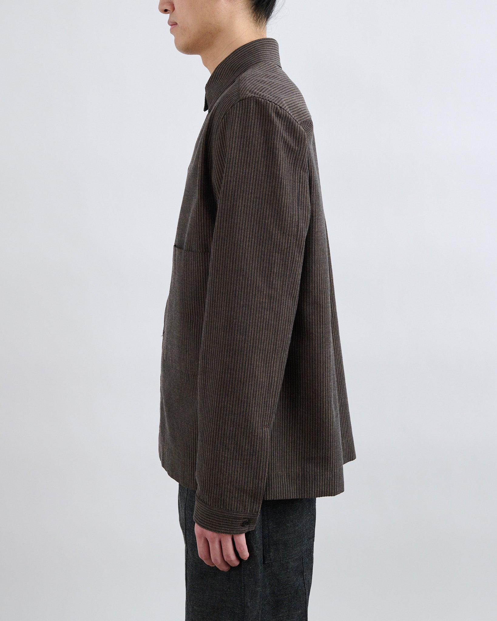Natal Shirt - Navy/Brown Stripe