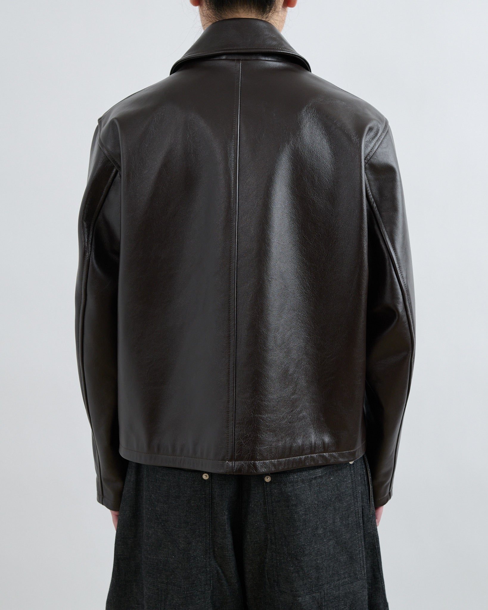AW26 Leather Blouson - Dark Brown