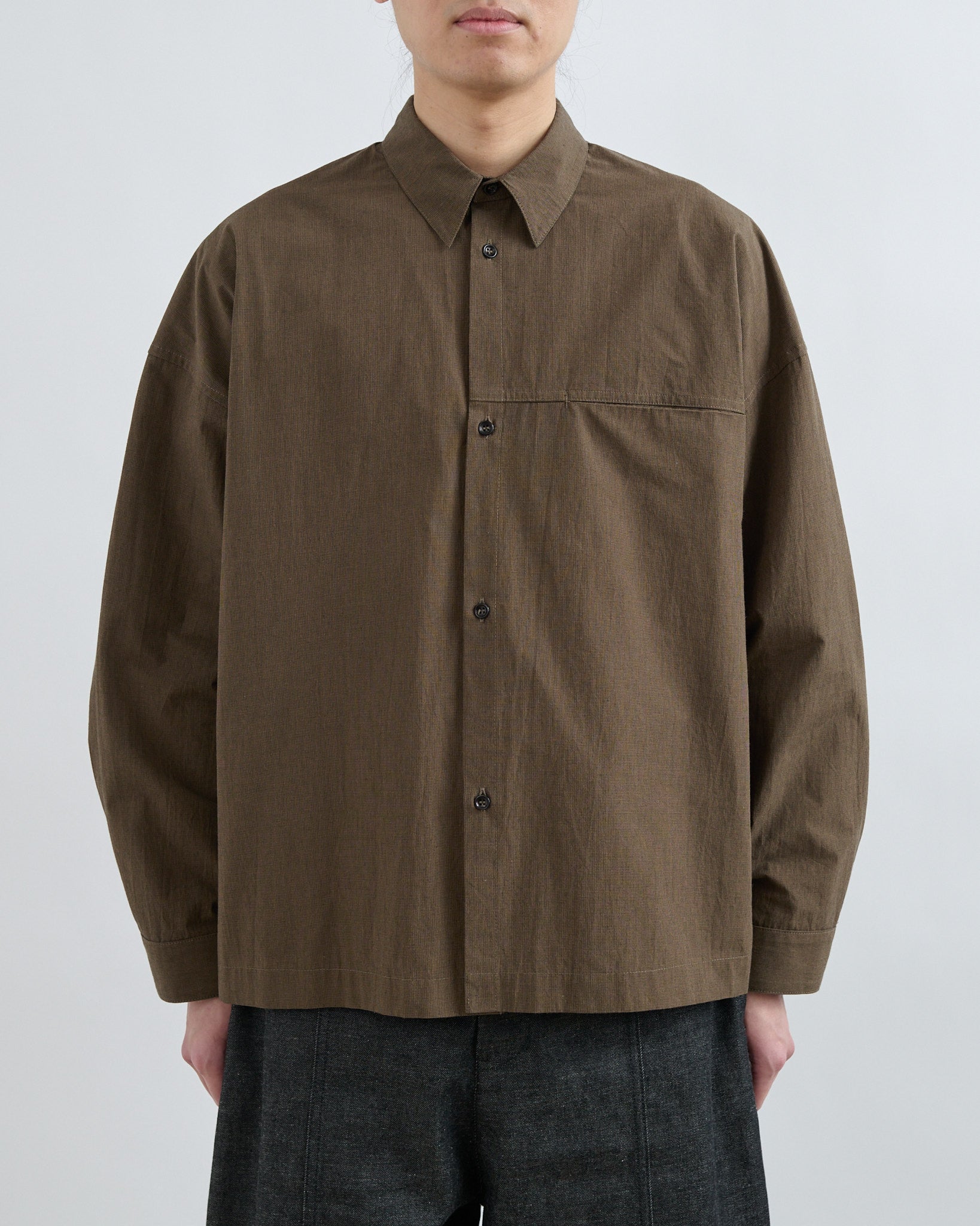 Pocket Parka Shirt - Brown Houndstooth