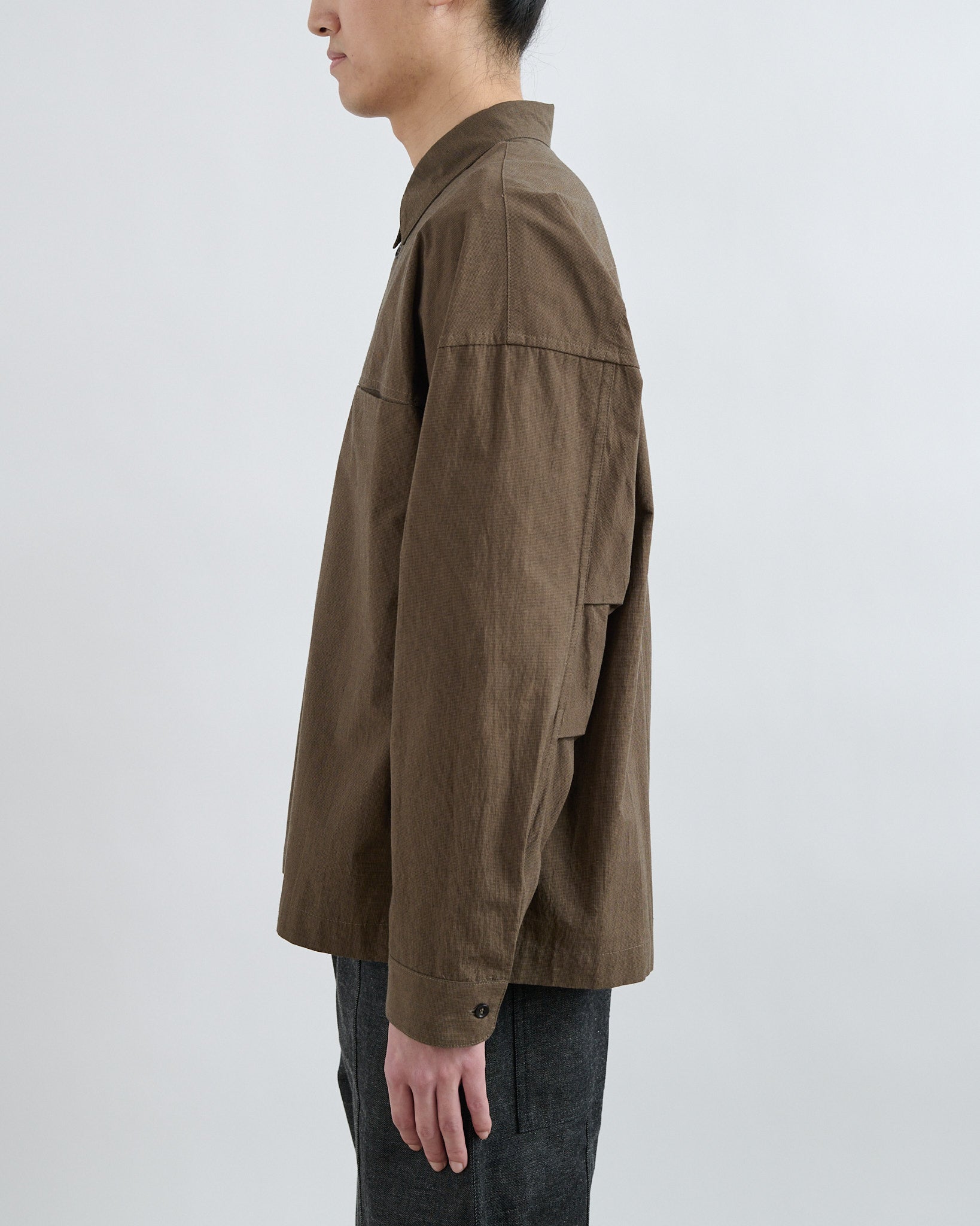 Pocket Parka Shirt - Brown Houndstooth