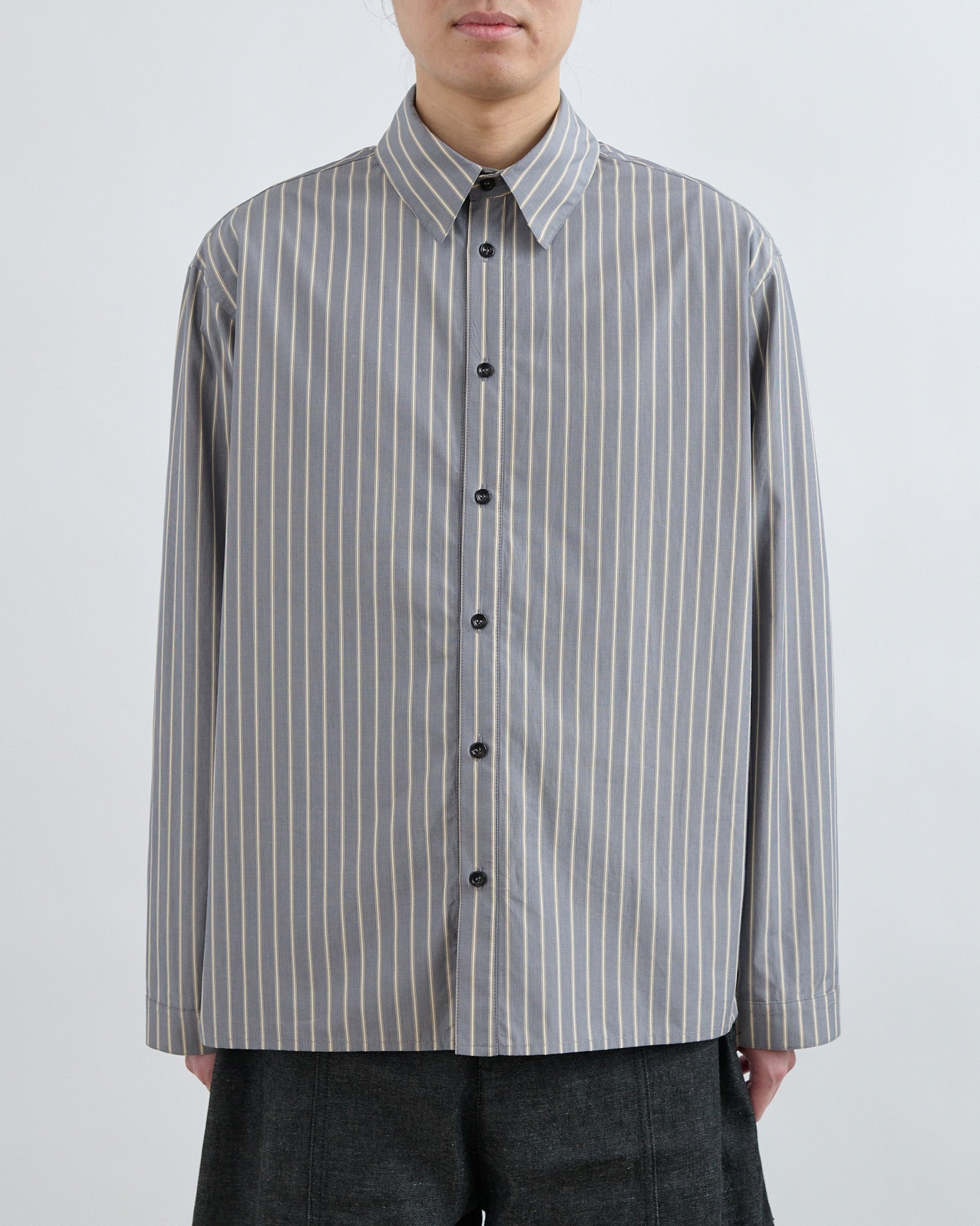 AW26 Strano Shirt - Grey/Ecru Stripe