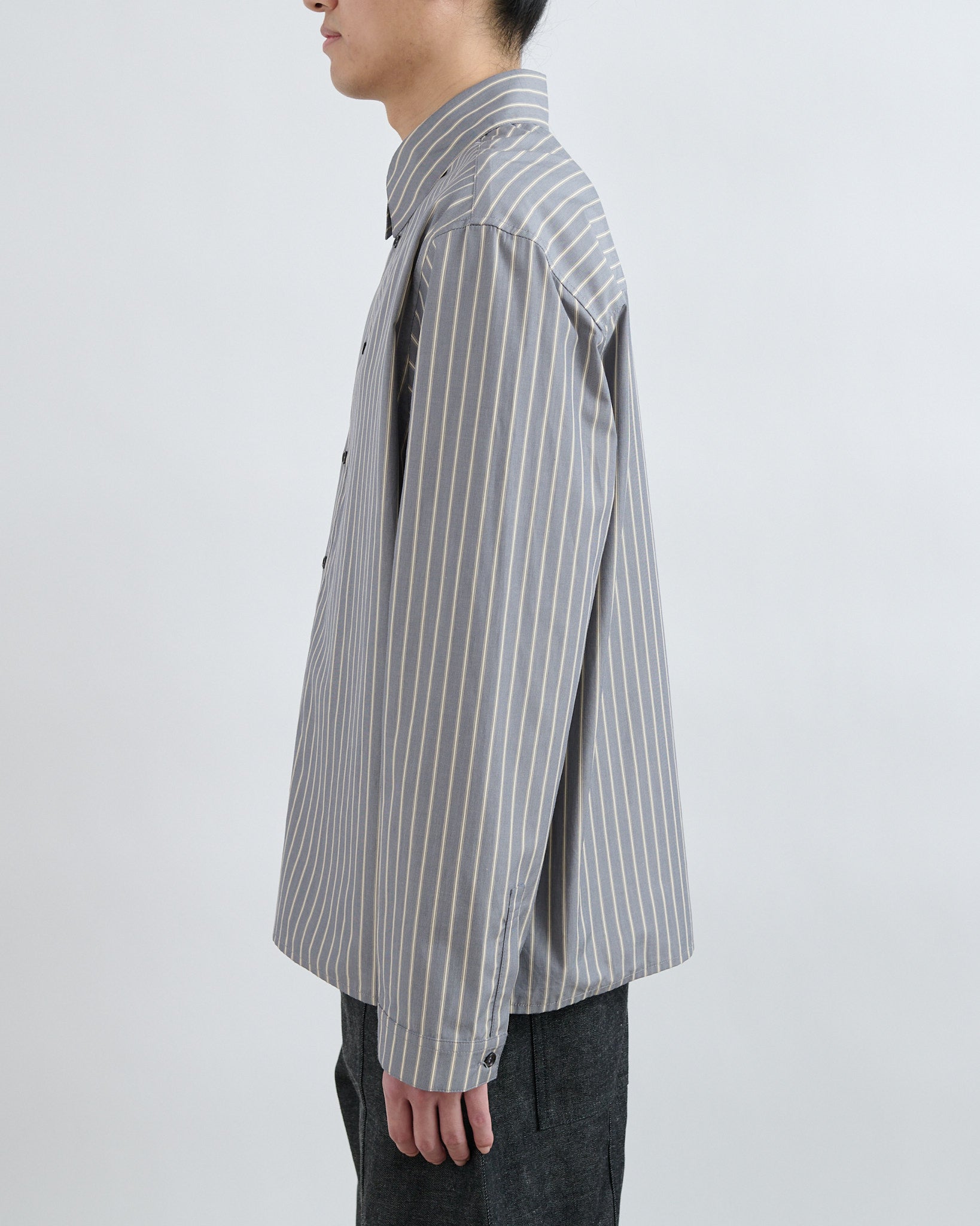 AW26 Strano Shirt - Grey/Ecru Stripe
