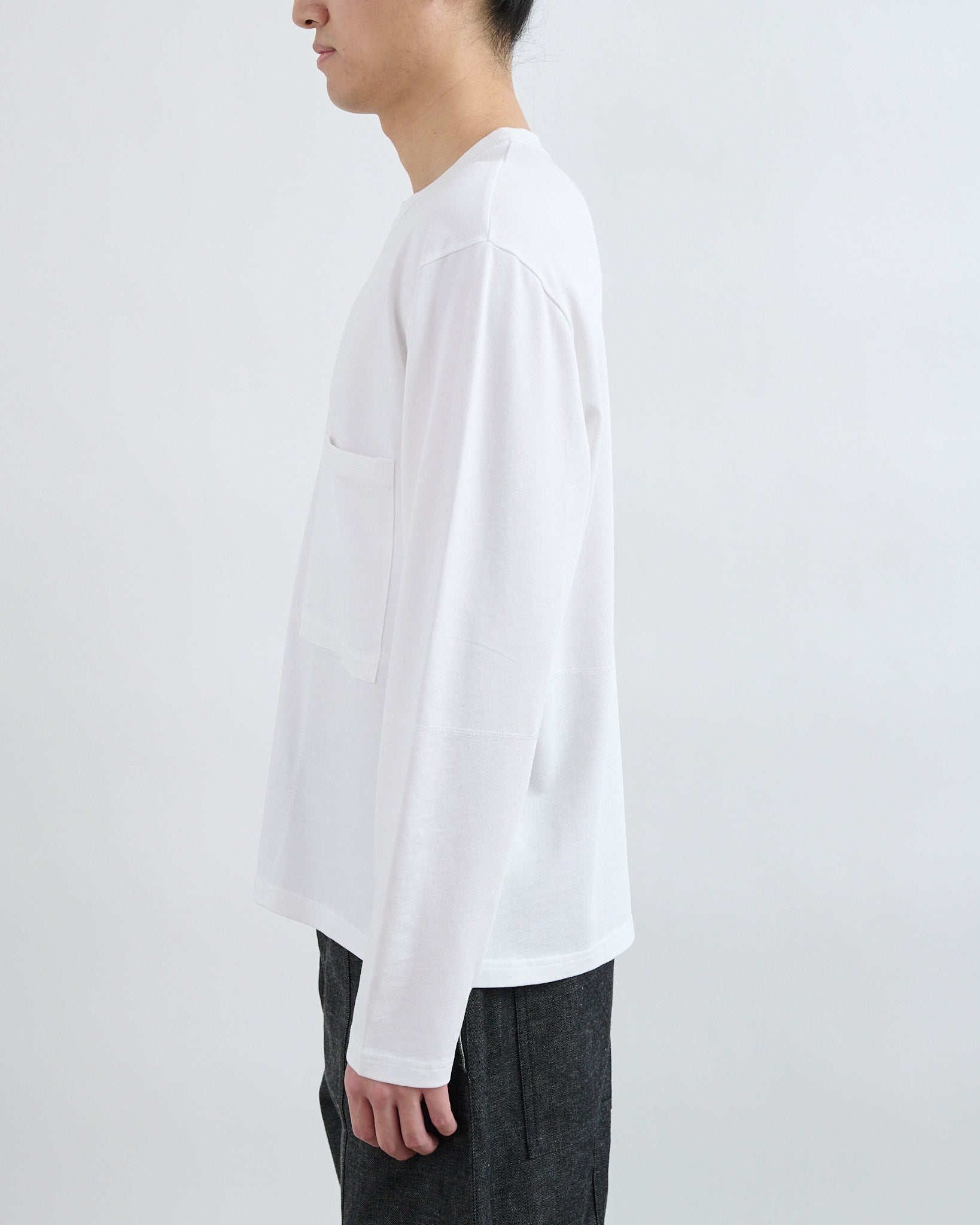Cross Stitch Long Sleeve Tee - White