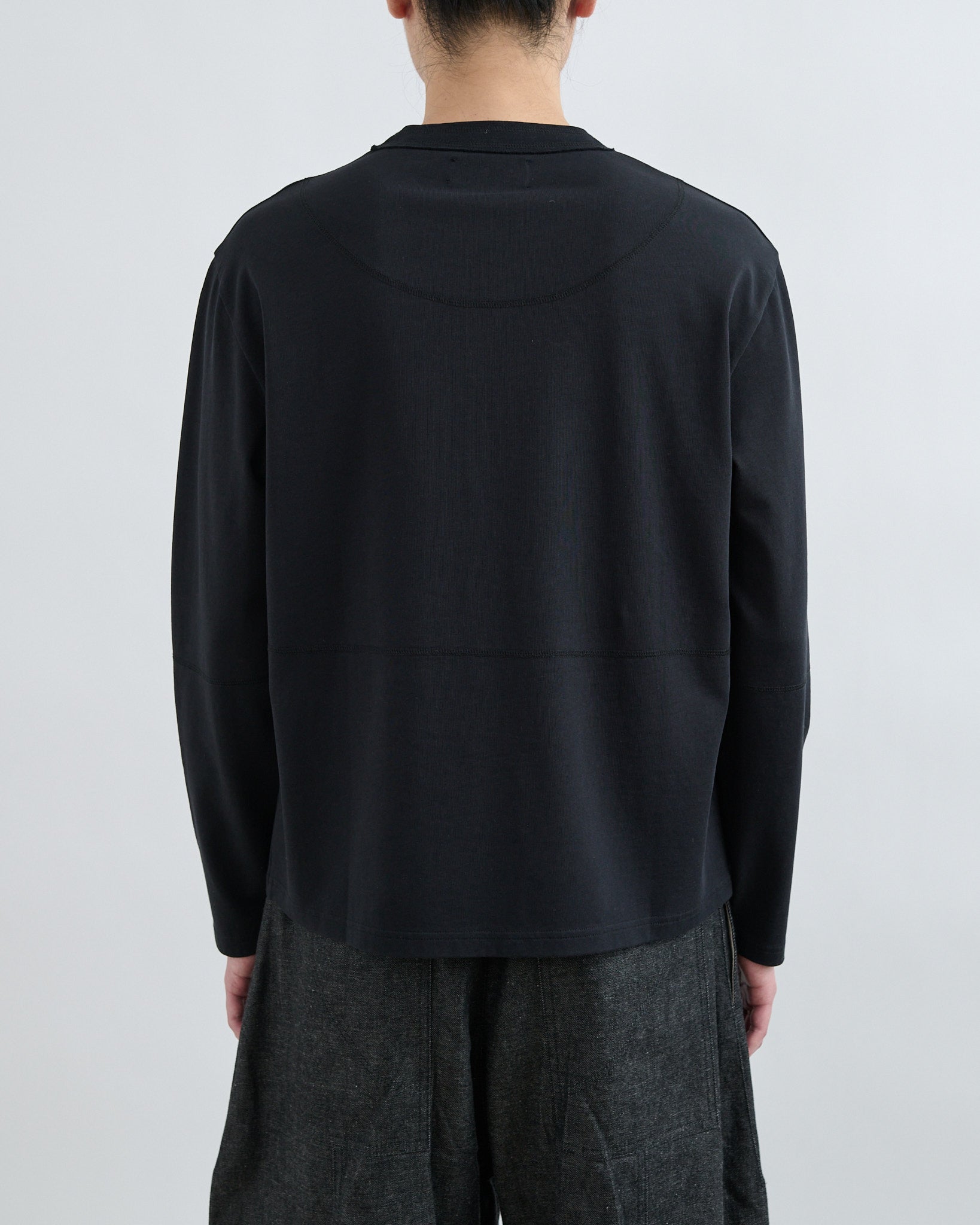 Cross Stitch Long Sleeve Tee - Black