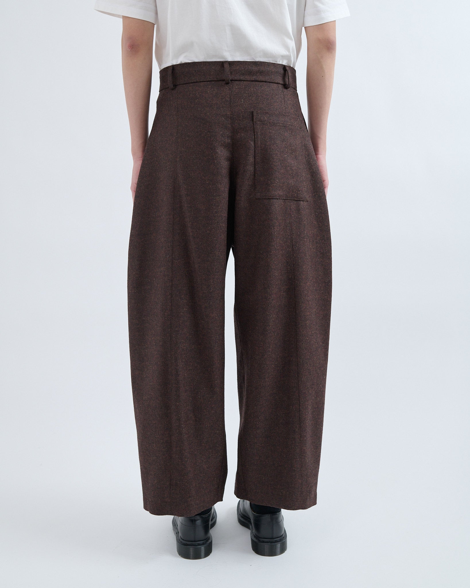 AW26 Box Pleat Trouser Wool - Mocha Brown