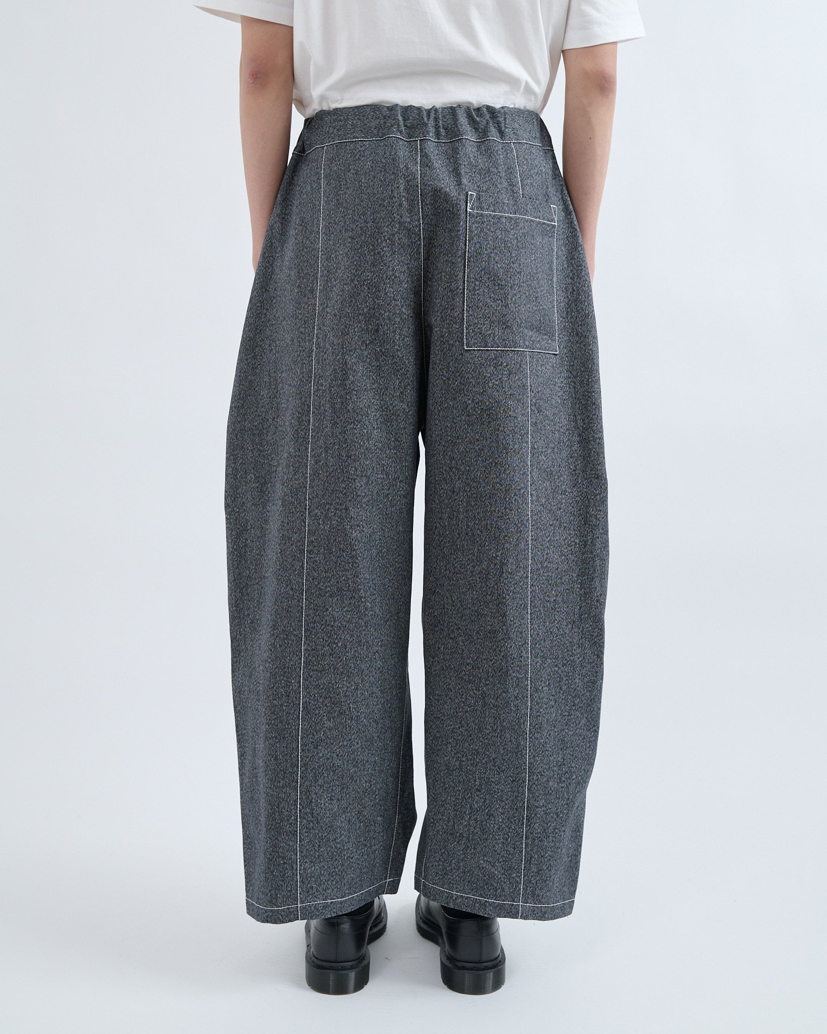 AW26 Box Pleat Trouser Denim - Salt and Pepper