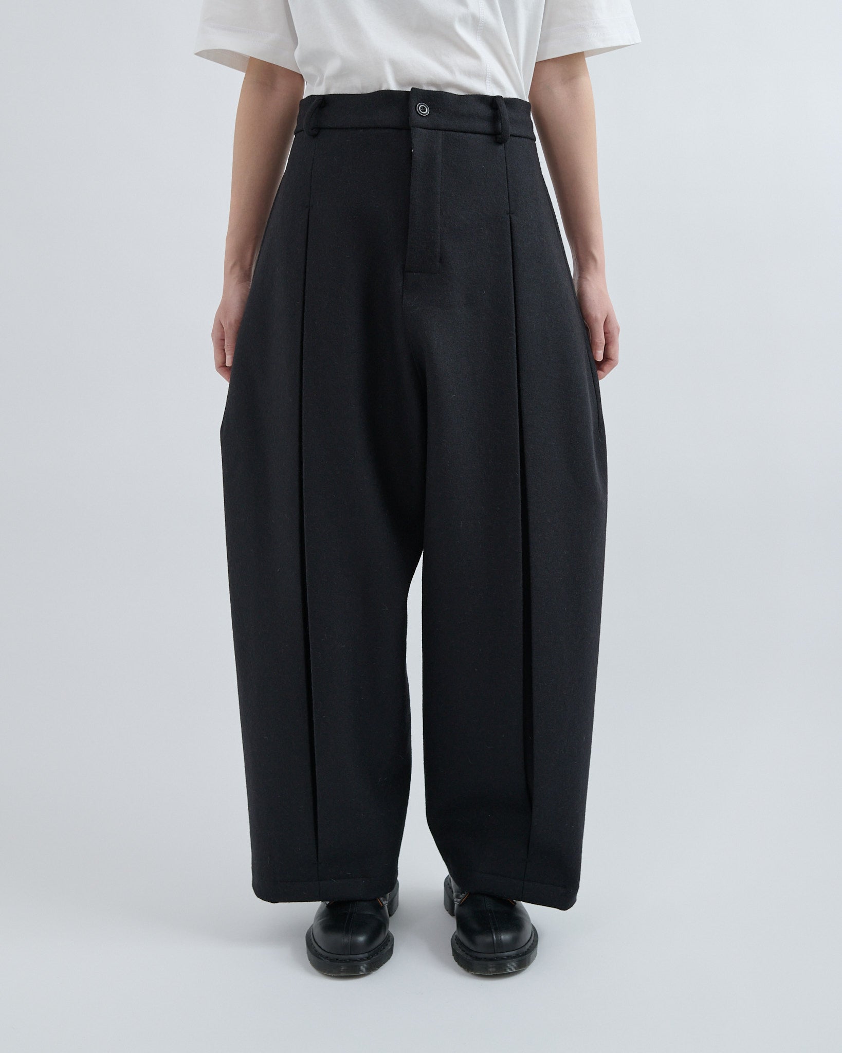 AW26 Box Pleat Trouser Wool - Black
