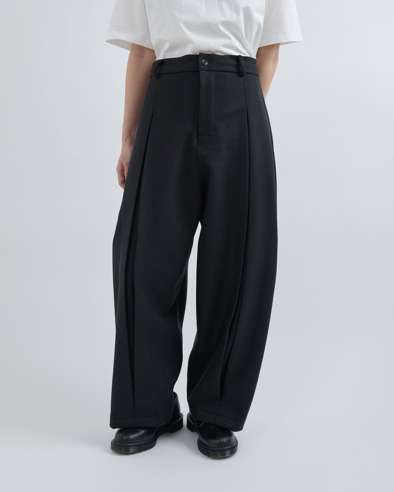 AW26 Box Pleat Trouser Wool - Black