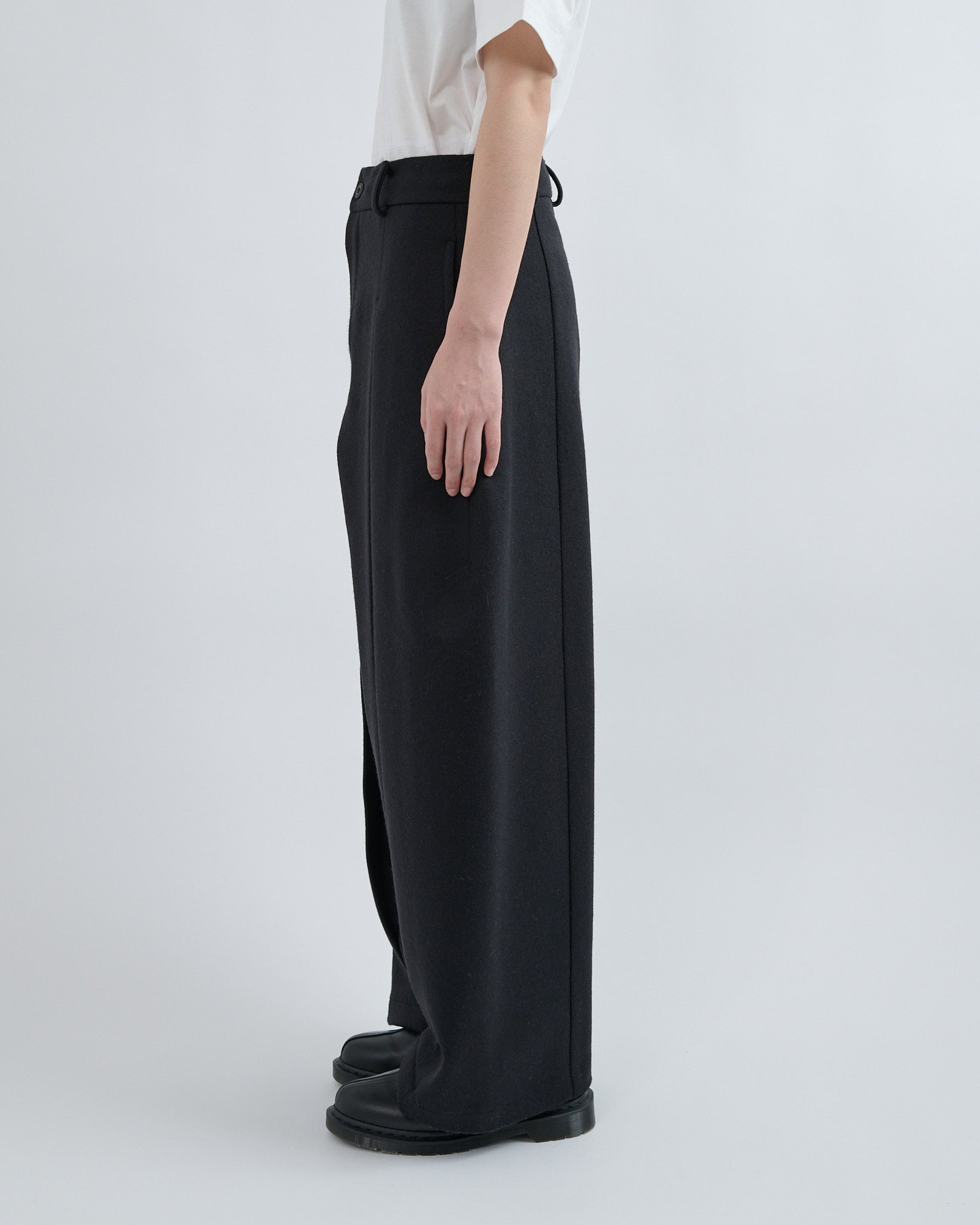 AW26 Box Pleat Trouser Wool - Black