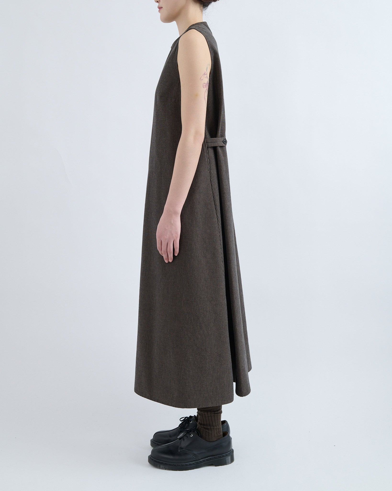 Eiko Dress - Brown Navy Stripe