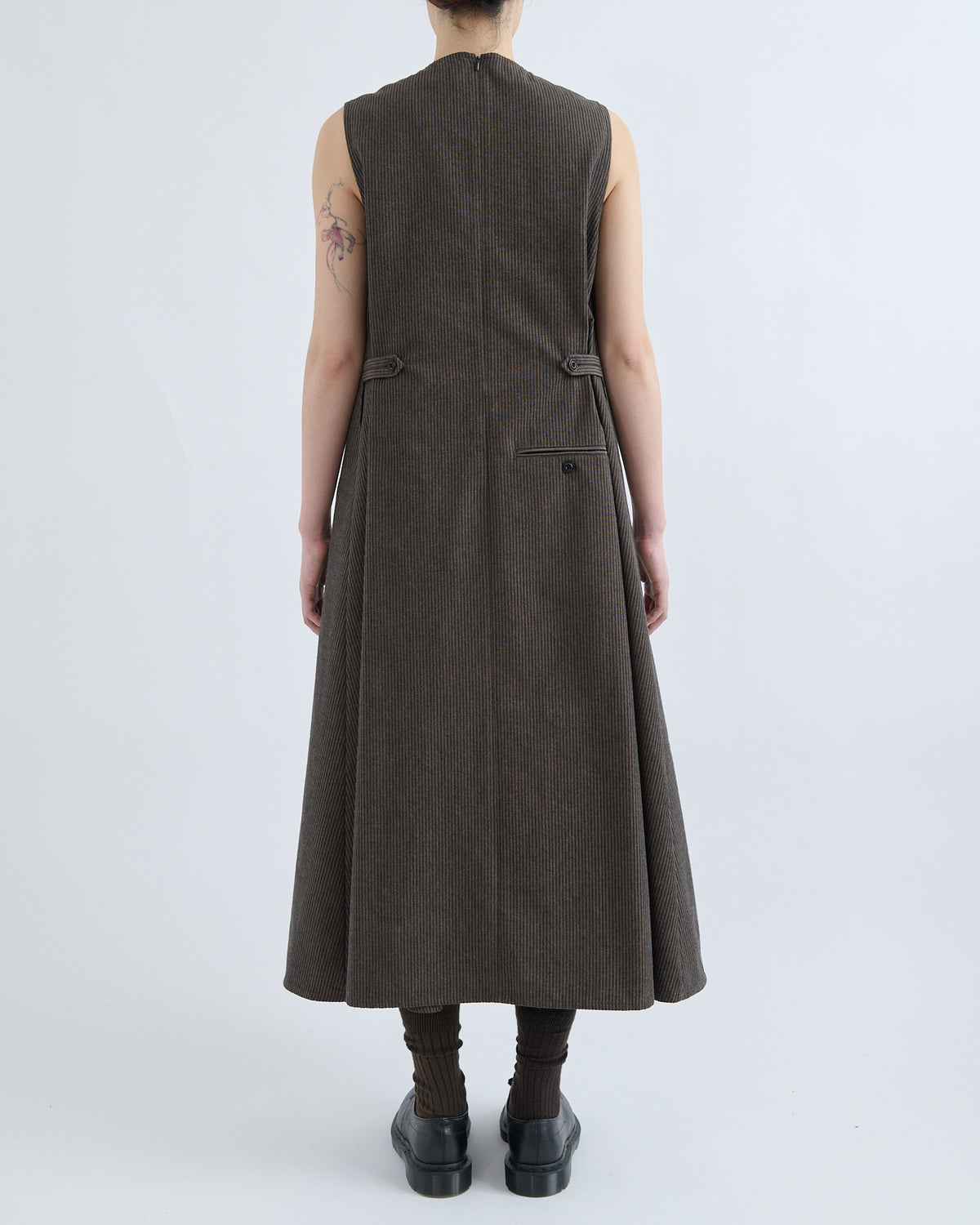 Eiko Dress - Brown Navy Stripe