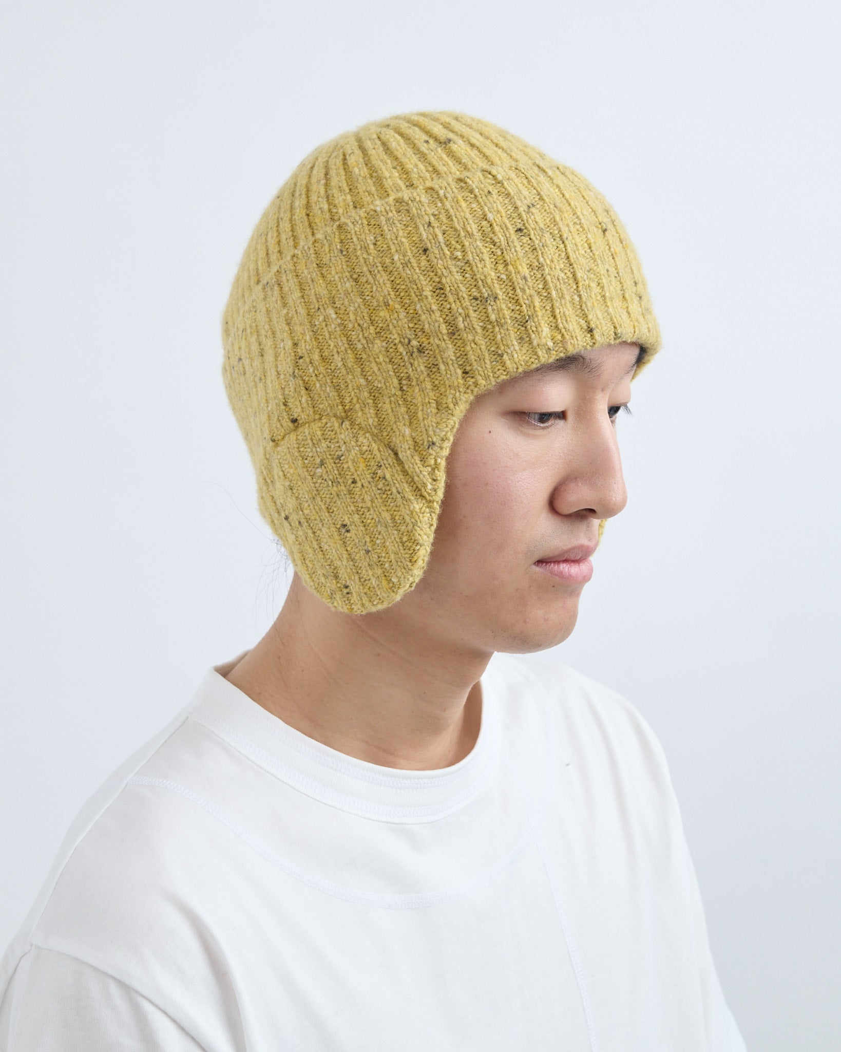 AW26 Flap Beanie - Speckled Mustard