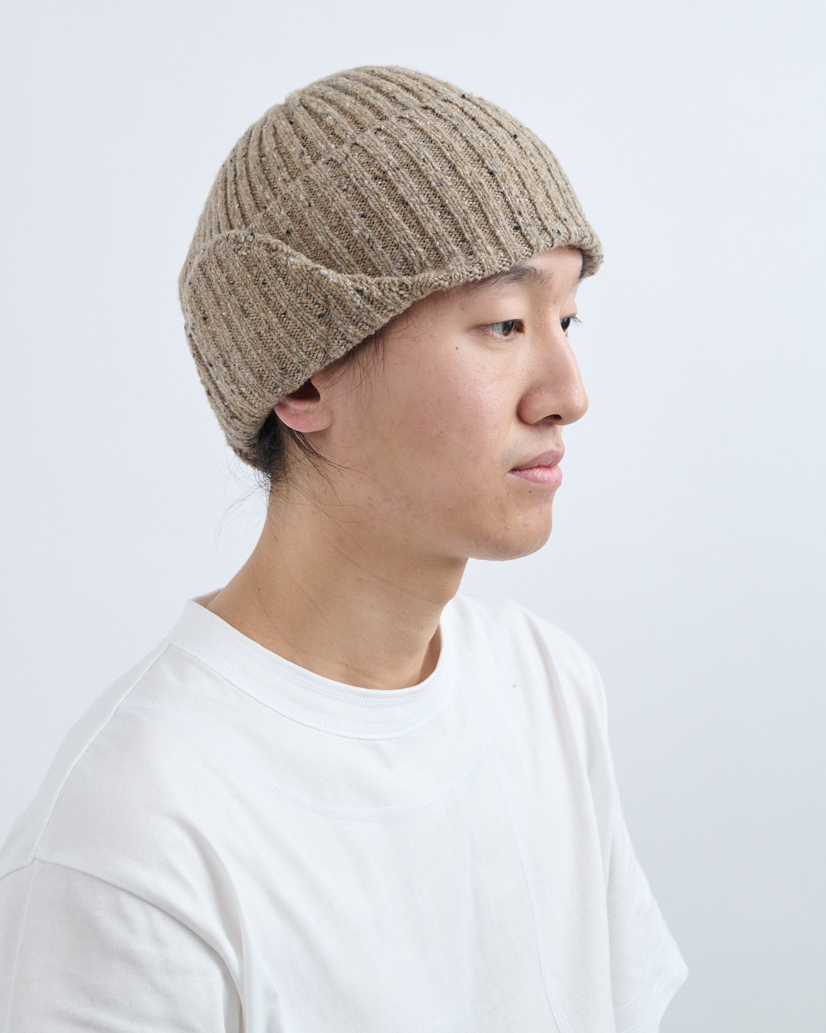 AW26 Flap Beanie - Speckled Beige