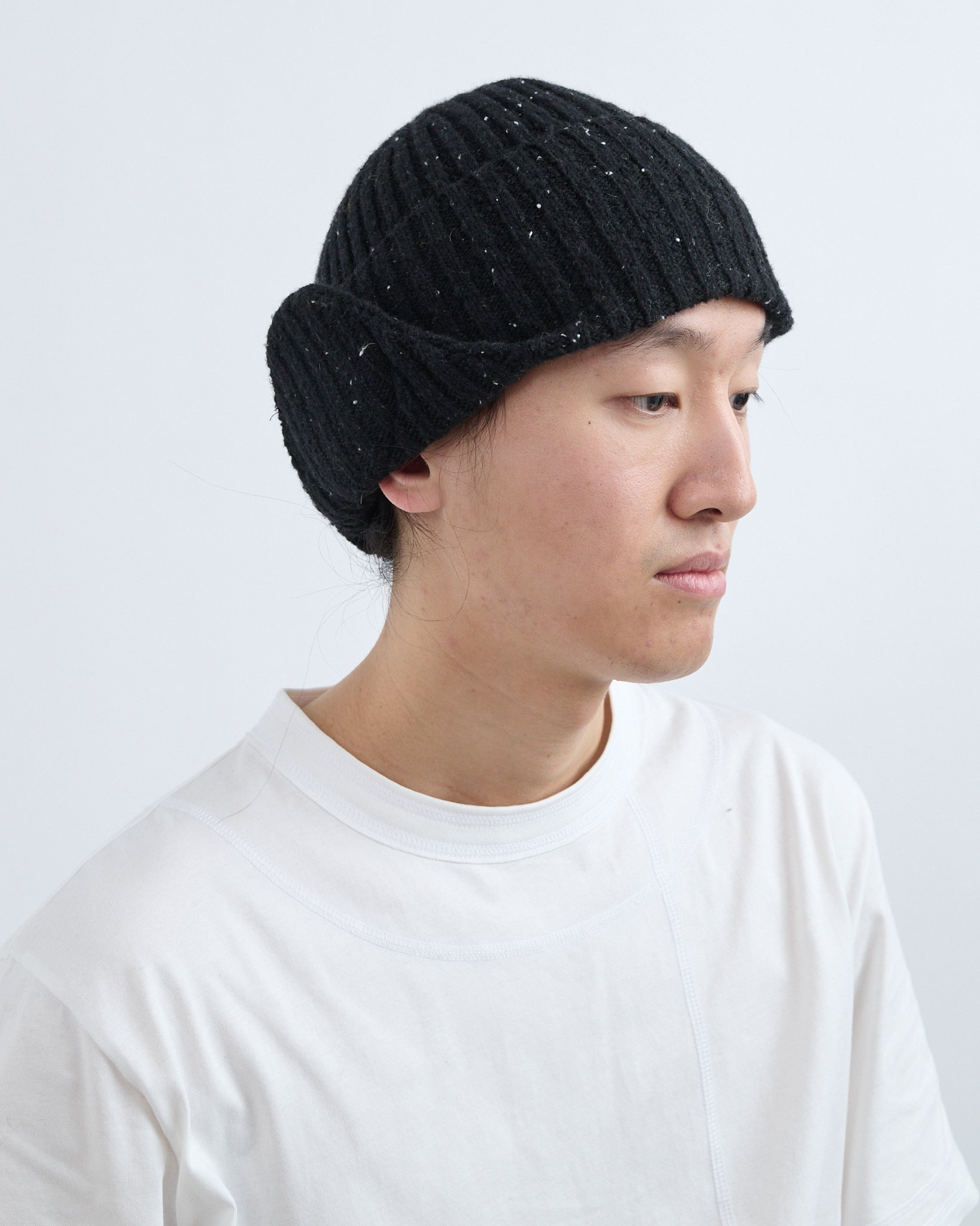 AW26 Flap Beanie - Speckled Black