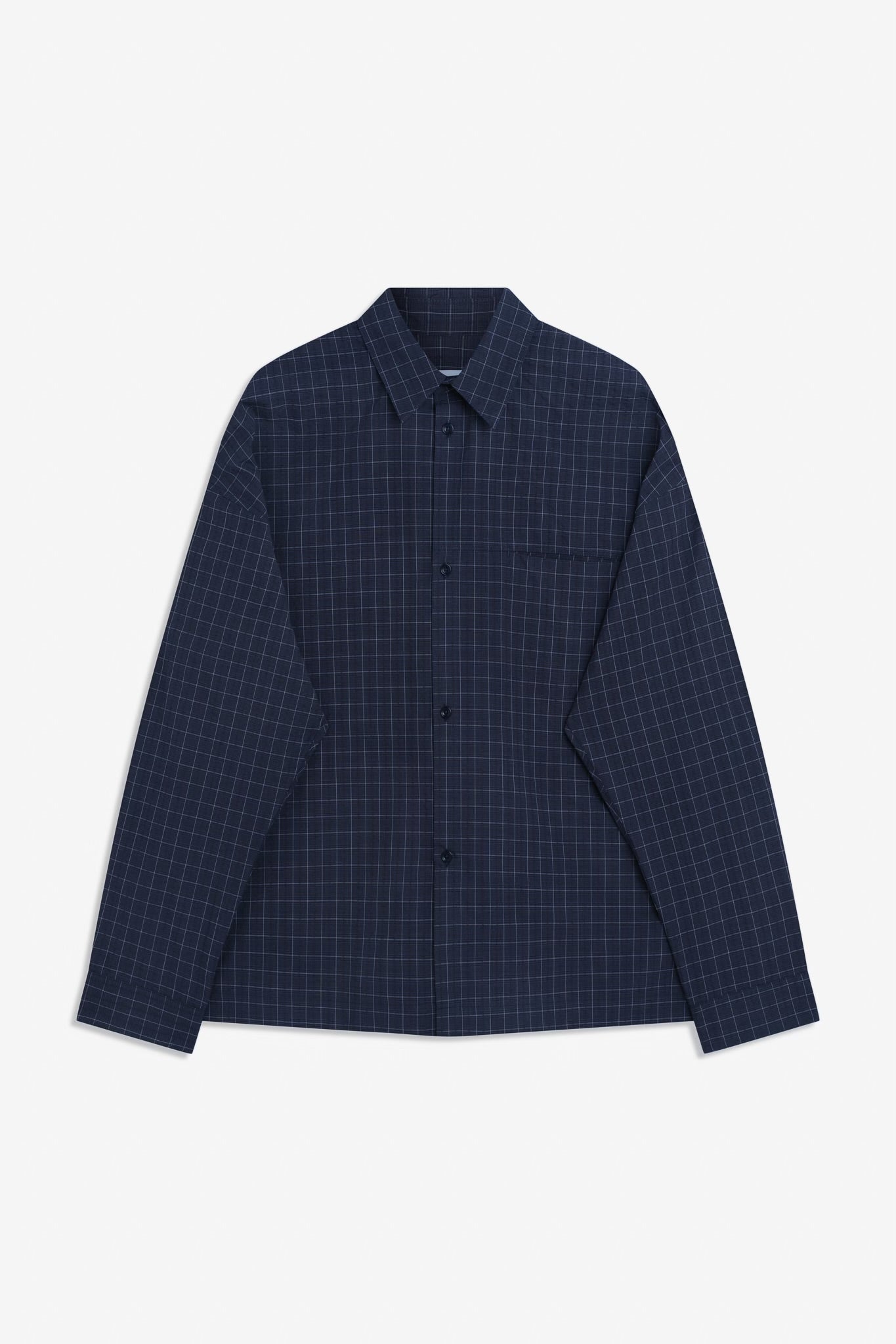 Pocket Parka Shirt - Stone Blue Check