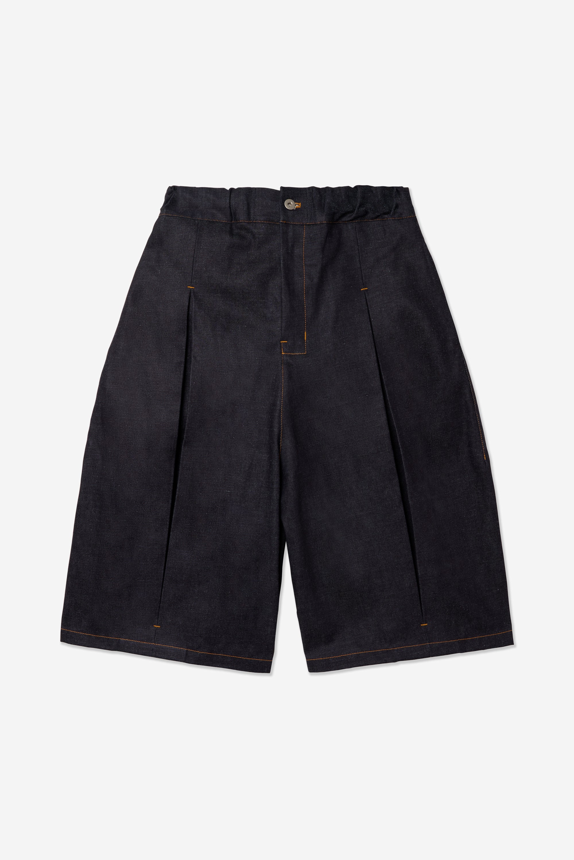 Box Pleat Short Denim - Raw Indigo
